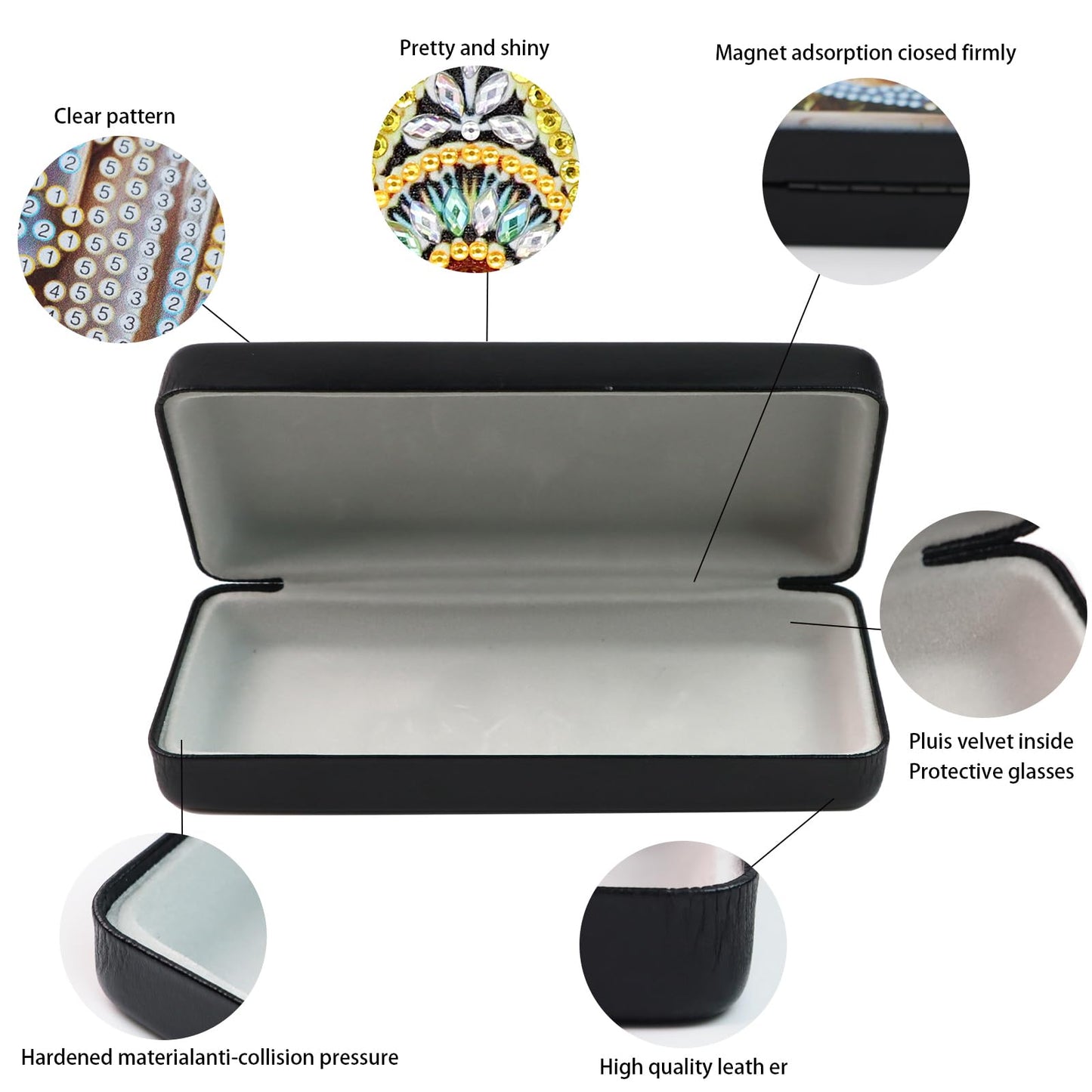 MVVMTOP Diamond Painting Eye Glass Case, DIY Colorful owl Diamond Art Glasses Storage Box Sunglass Case for Adults Handmade for Art Craft Gift Travel Sunglass Eyeglasses
