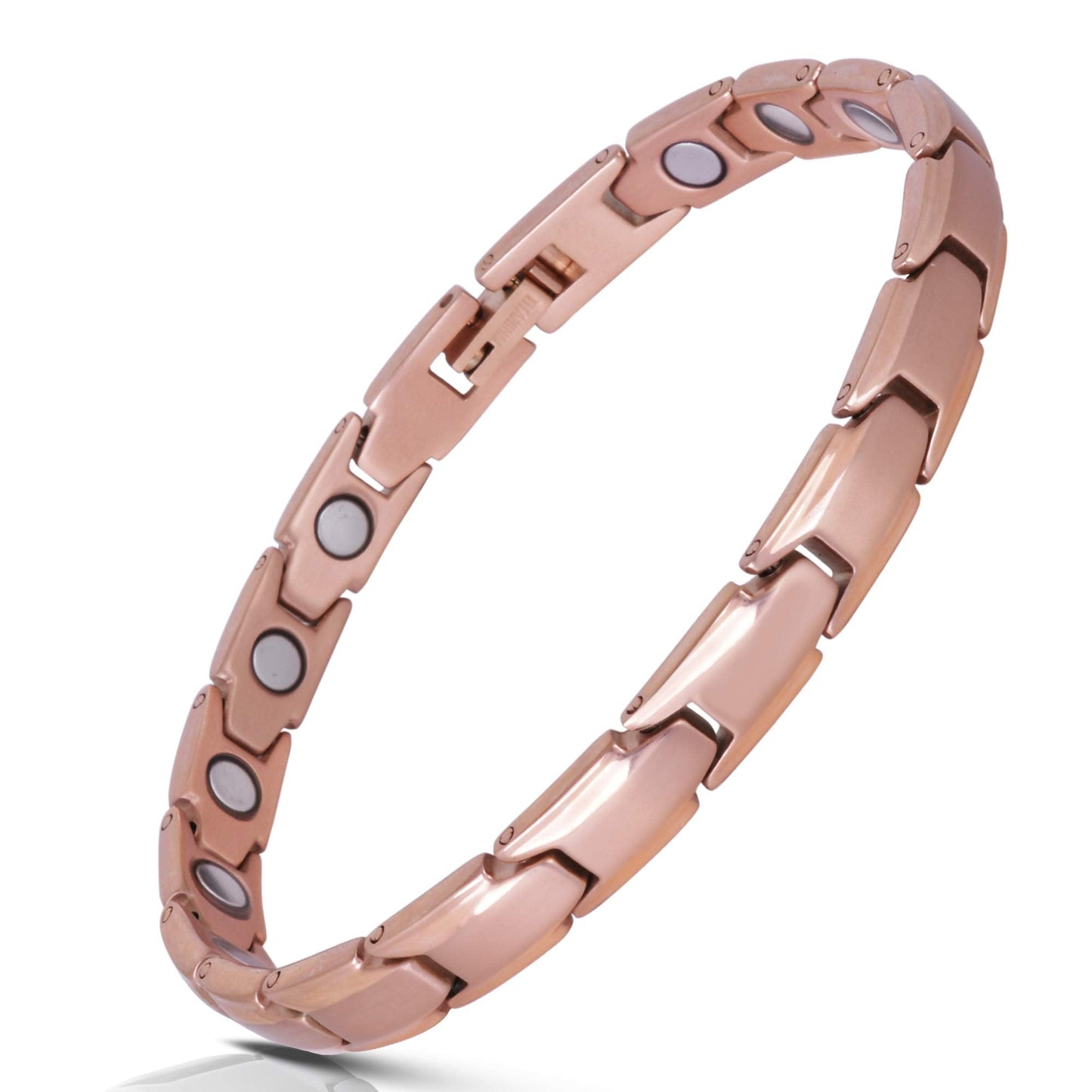Smarter LifeStyle Elegant Titanium Magnetic Bracelet for Women - Adjustable Bracelet Length with Sizing Tool for Perfect Fit, Womens Magnetic Bracelet (Rose Gold)
