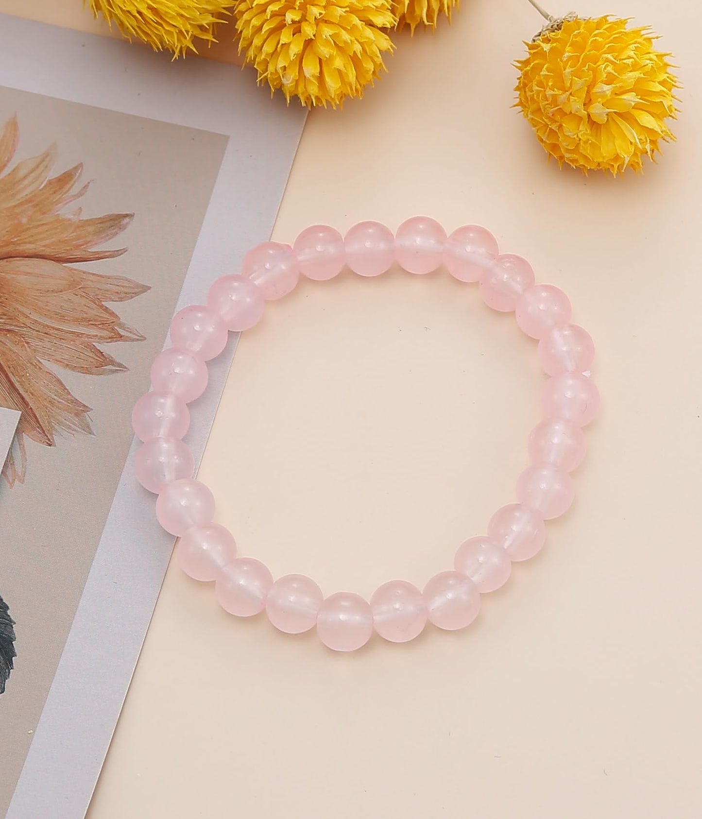 BOMAIL Natural Stone Bracelet for Women Men - 8MM Semi-Precious Gemstone Beaded Bracelet Healing Crystal Stretch Bracelet Yoga Bracelets Jewelry