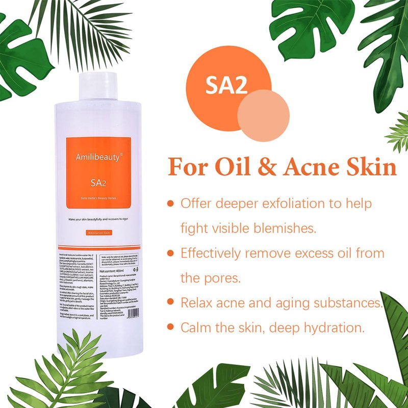 REEOOH Serums AS1 SA2 AO3, 400ml Peeling Solution Salon Skin Scrub, Facial Cleansing Moisturizing Skin Care, for Small Bubble Skin Care Facial Mask Machine, Ideal Gift for Women