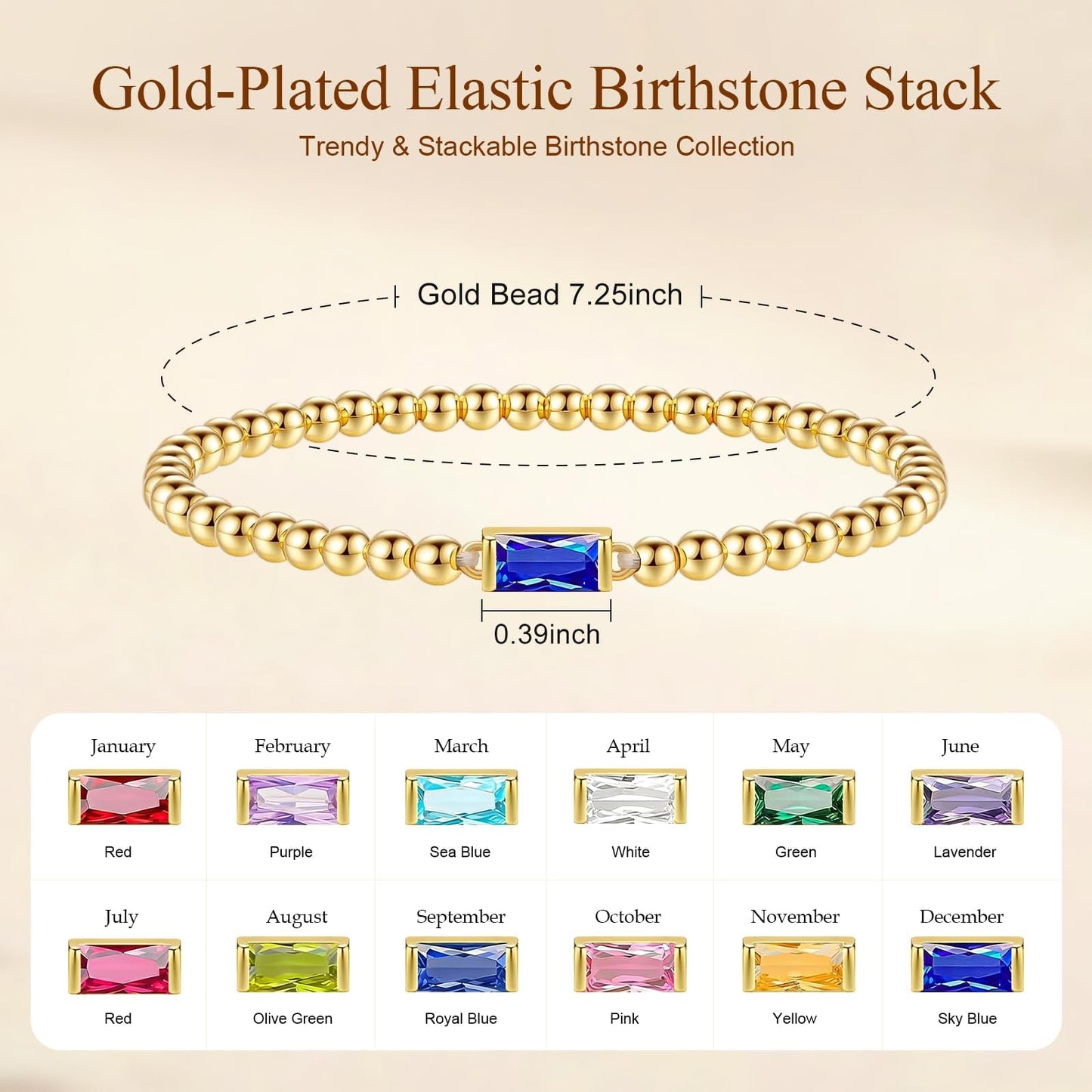 5 PCS Gold Bracelets for Women, Dainty Birthstone Bracelet 14K Gold Plated Stackable Paperclip Cuban Link Chain Bead Bracelets, Fashion Trendy Jewelry Sets Birthday Gifts
