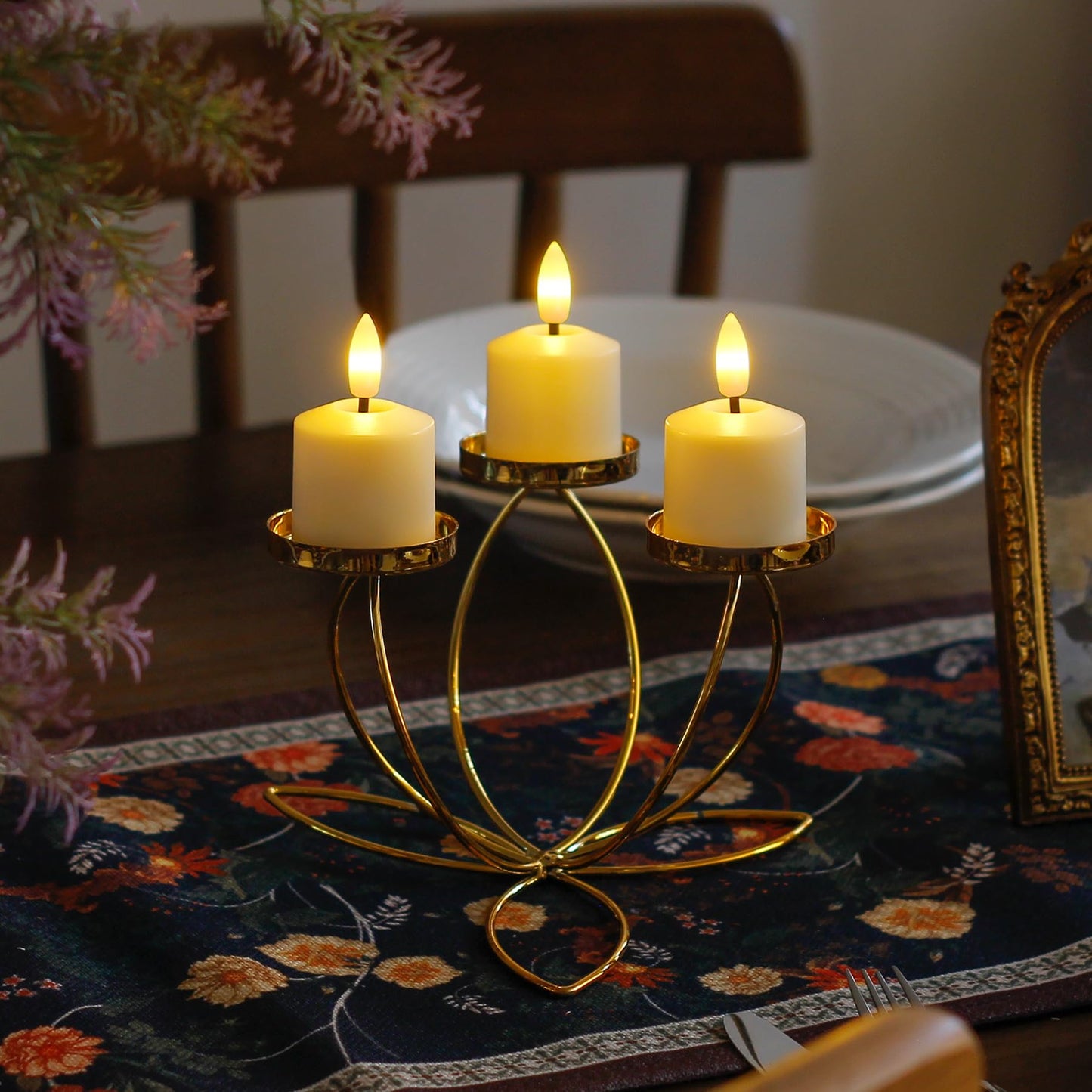 Mavandes Small Flickering Tea Light Flameless Candles with Battery and Remote,1.5" x2.5"" Ivory LED 2/4/6/8H Timer Votive Battery Operated Pillar Plastic Long Lasting 6pcs Tealight Candles"