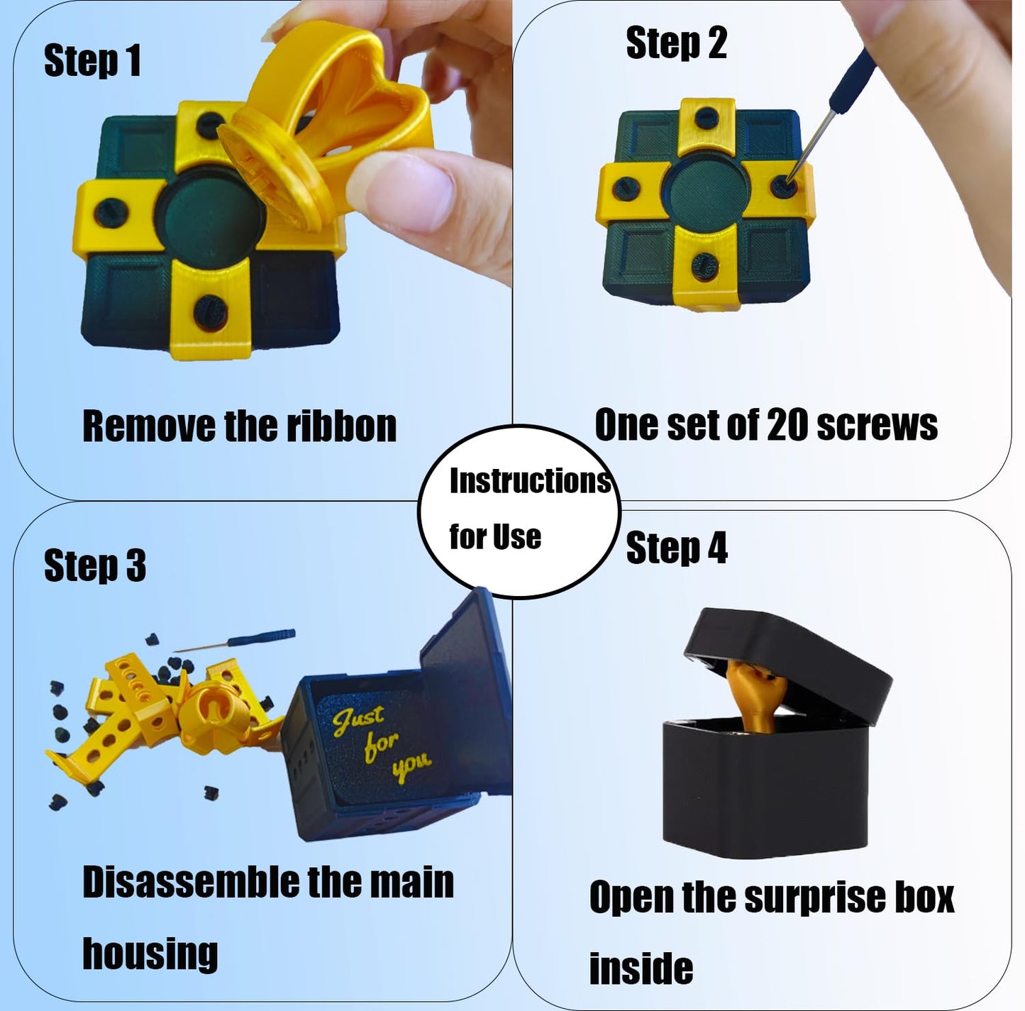 Christmas Stocking Stuffer The Annoying Present，Annoying Gift Box with 3D Printed Screws & Finger Surprise Box， Perfect for Birthdays,Office & Halloween,White Elephant Gifts for Men(Purple)