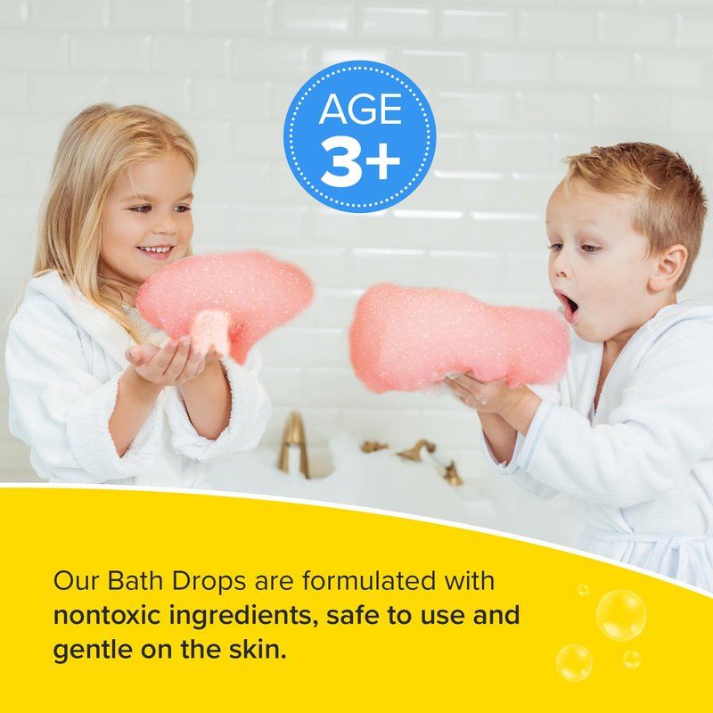 Kid Made Modern Bath Color Tablets for Kids - 450 Non Toxic Bath Drops for Toddlers Blue, Yellow, Pink, and Purple Bathtub Color Fizzies Tablets - Fun & Mini Bath Bombs (150 Count / 3 Pack - Ages 3+)