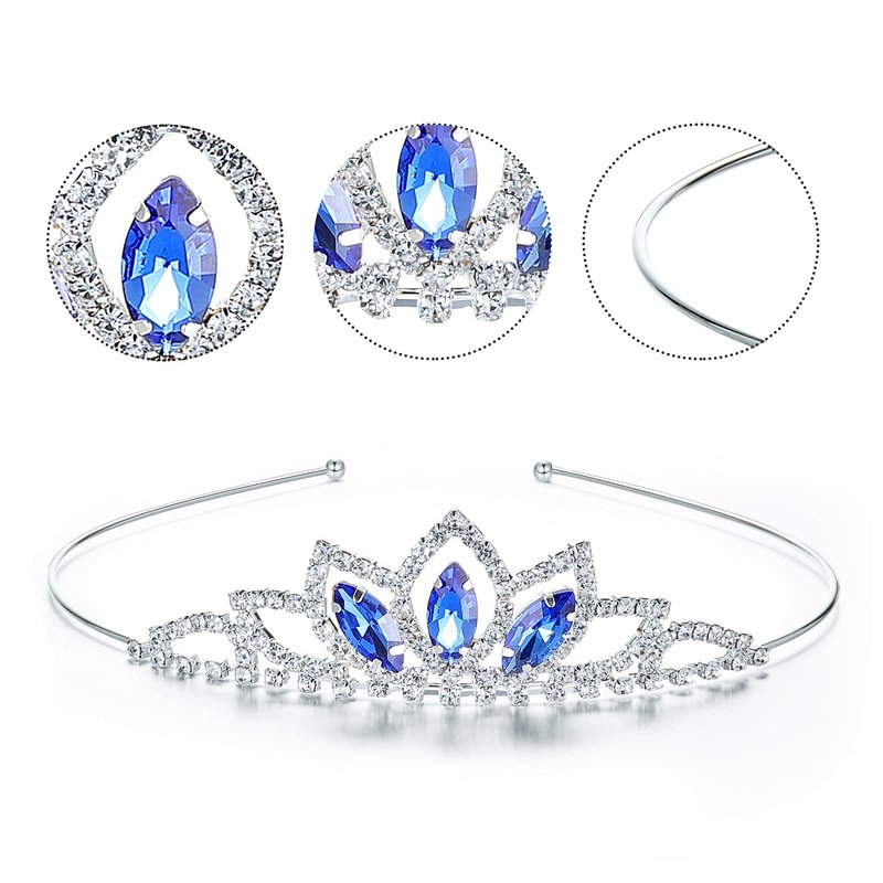 Hicarer 10 Pieces Crystal Princess Crown Tiara Silver Rhinestone Crown Bulk Headbands Wedding Birthday Party Hair Decor Accessories Dazzling Prom Headpieces for Girls Women Brides Bridesmaids