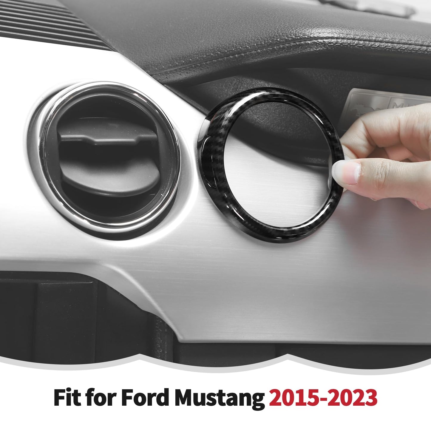 RT-TCZ 17PCS Carbon Fiber Interior Trim Kit Cover Center Console Decoration Interior Accessories for Ford Mustang 2015 2016 2017 2018 2019 2020 2021 2022 2023