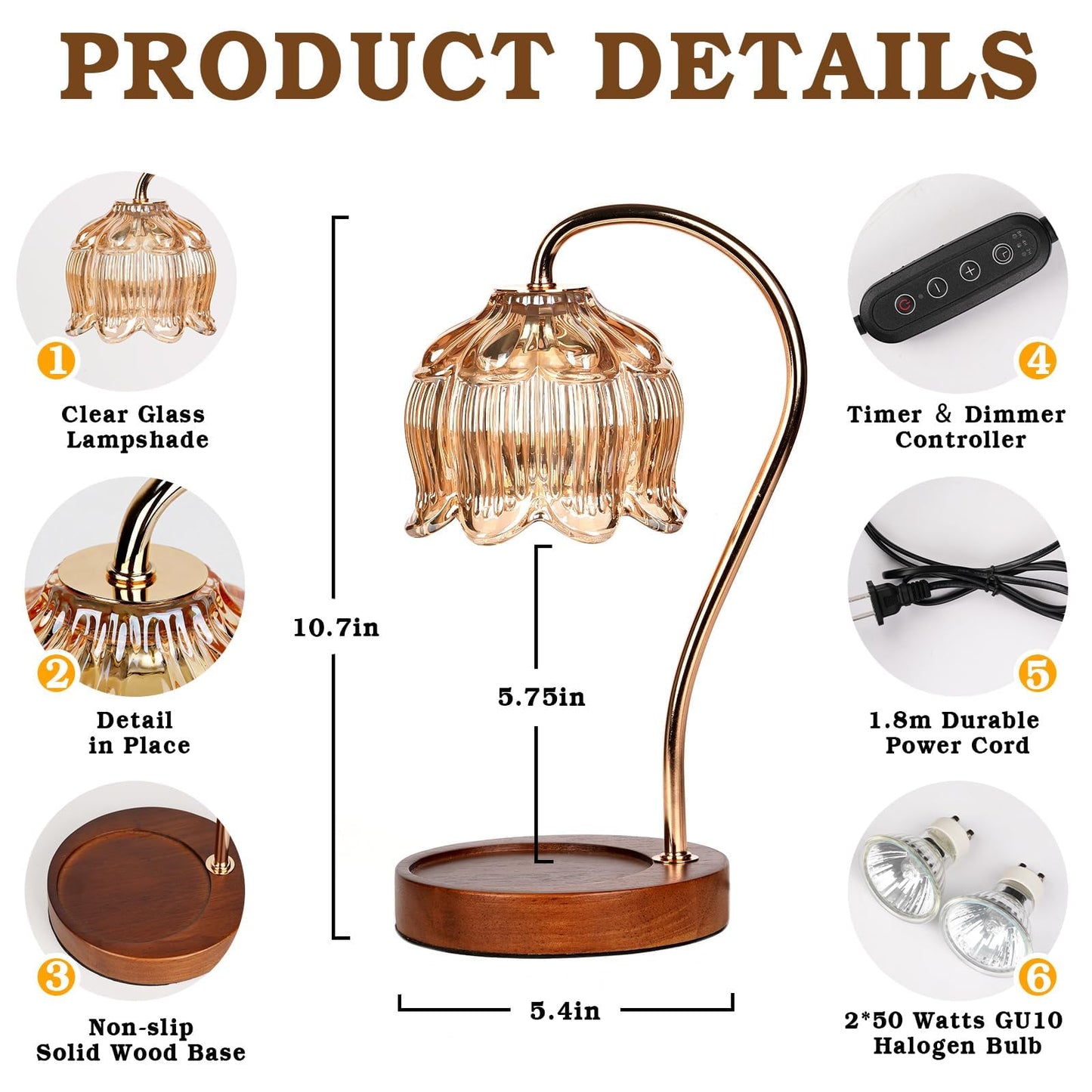 Funistree Flower Candle Warmer Lamp with Timer, Dimmable Candle Lamp Warmer, Mothers Day Birthday Gift for Women Her Mom, House Warming for New Home Decor, Lotus Wax Warmer for Yankee Candles
