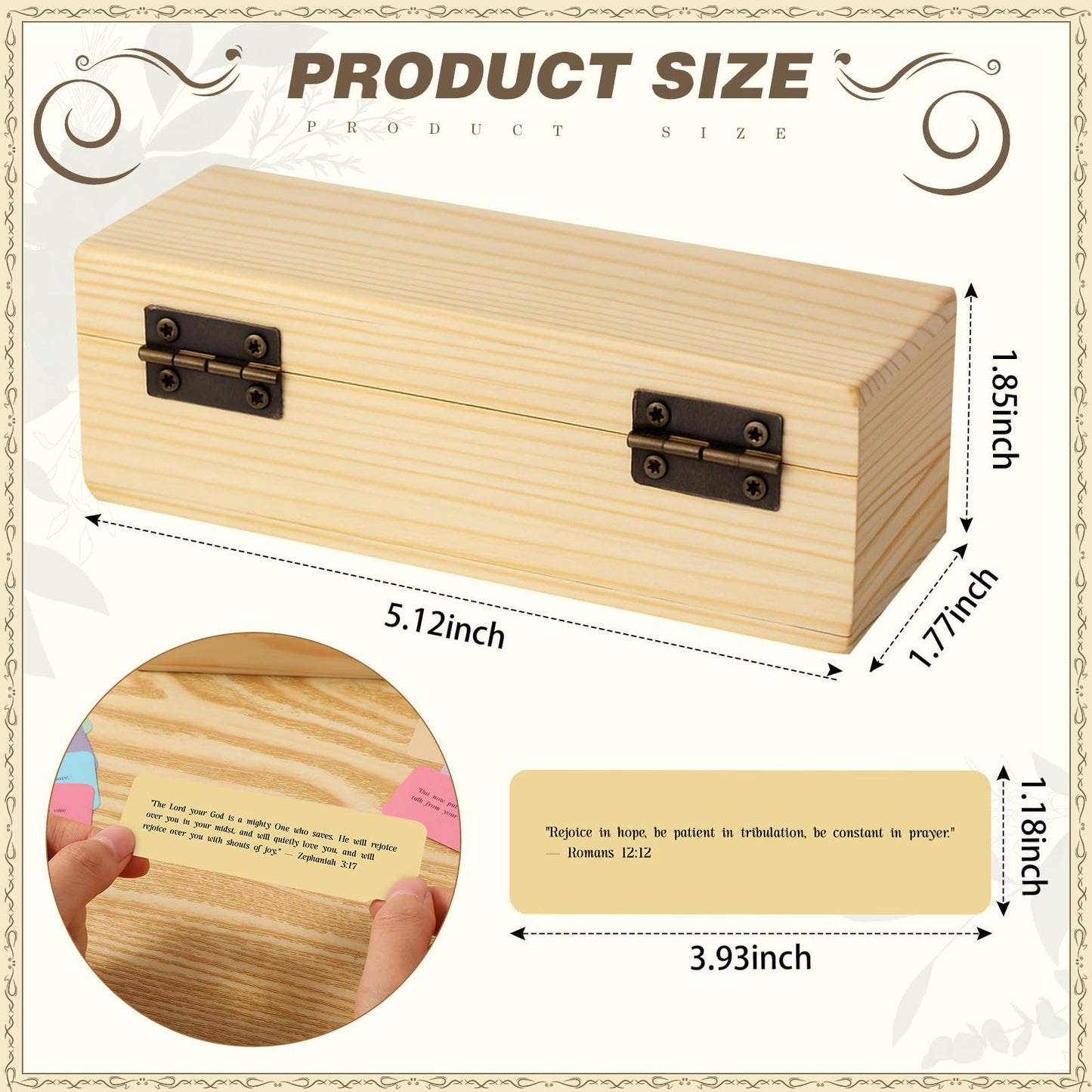 Chicmount Bible Verses Cards Box Set for Mother's Day Christian Gifts Catholic Men Women Bible Verse Jar with Prayer Cards Scripture Wooden Box for Daily Encouragement(Candy Colors)