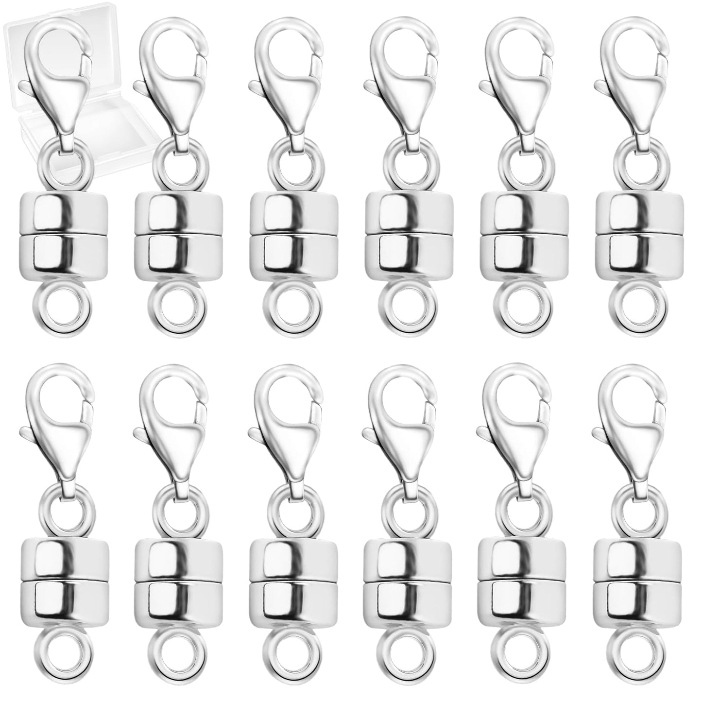 MKCYD Magnetic Necklace Clasp with Lobster Clasp,14K Gold and Silver Magnetic Jewelry Clasps for Necklace Extender Bracelet Closures
