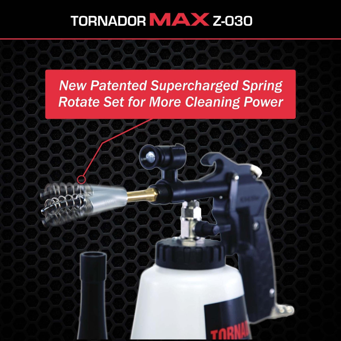 Tornador Max Z-030 Car Cleaning Gun 32oz | Patented Power Rotation & Ergonomic Grip | Swivel Air Inlet | High-Pressure Detailing Tool for Interior & Exterior Cleaning