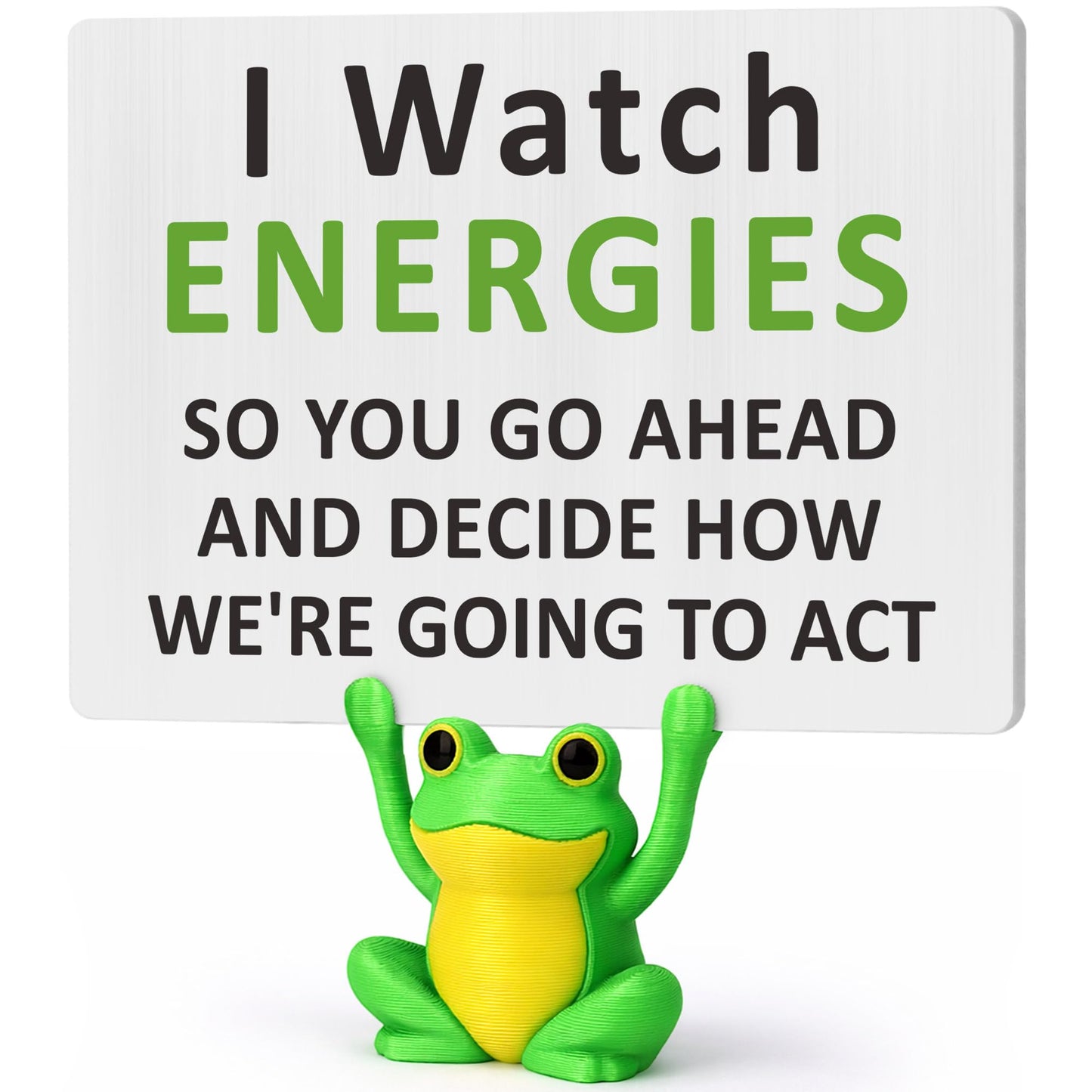 Positive Energy Inspirational Gifts for Women Best Friends, Funny Frog Desk Decor Sign, Emotional Support, Self Care, Stress Relief Gifts for Coworker Boss Workmates, Sassy Sarcastic Office Gift