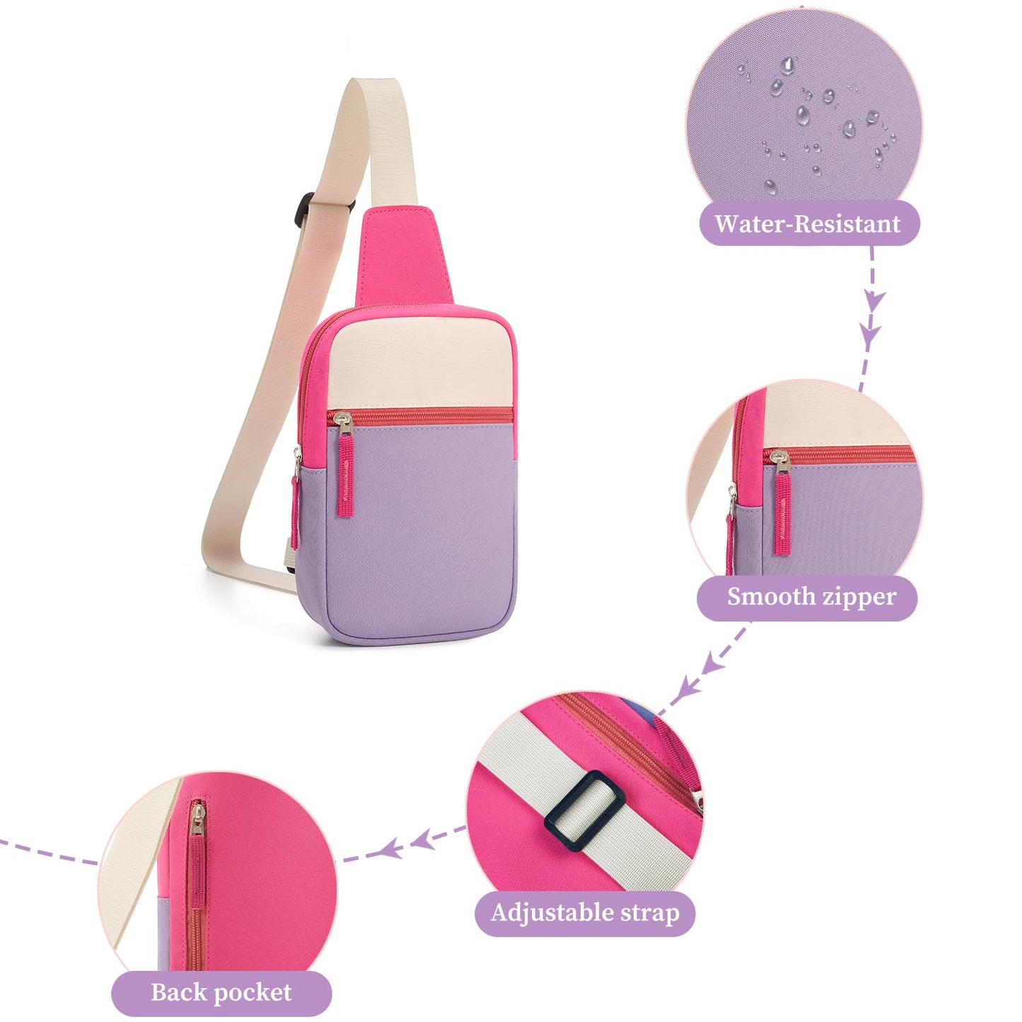 Mothers Day Gifts for Daughter, Birthday Graduation Gifts for 8 9 10 11 12 Year Old Teens Girls Her,Fanny Pack Sling Crossbody Bag Belt Bags Purse, Preppy Teen Girl Gift Trendy Stuff Travel Essentials