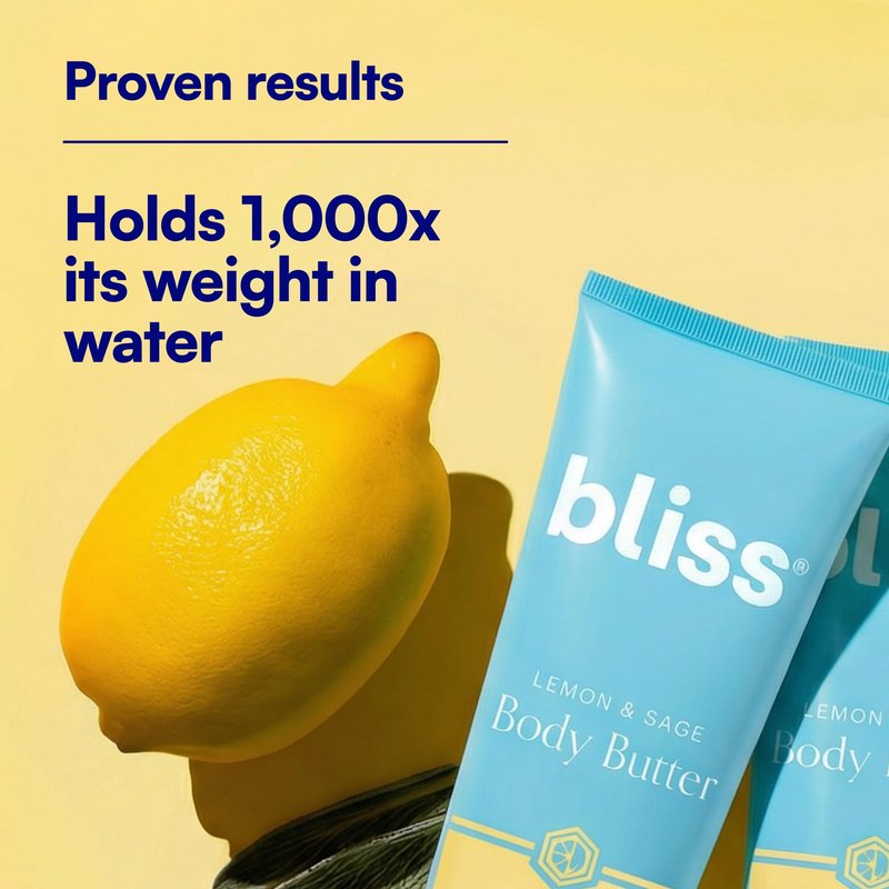 Bliss Body Butter - Lemon and Sage Body Butter - Maximum Moisture Cream - 32 Fl Oz - Body Lotion for Dry Skin - Long-Lasting Moisturizer for Women & Men - Vegan & Cruelty-Free