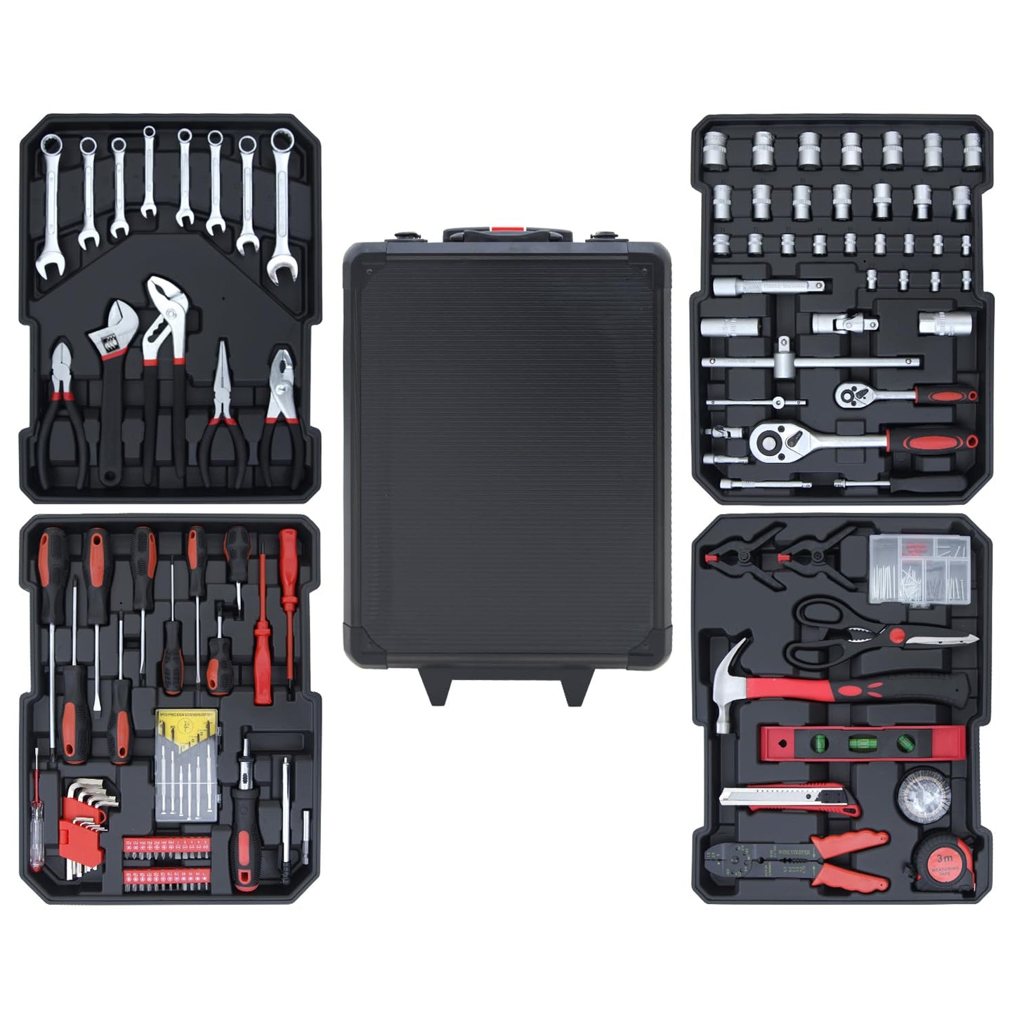 Hantinstom 678PCS Complete Home Tool Set Versatile Rolling Tool Kit for Professional Repair and Maintenance - Heavy and Duty Portable Tool Box with Wheels