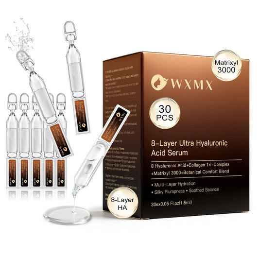 Ultra Hyaluronic Acid Serum for face with 8 Types of HA - 80,000 ppm HA Complex, Matrixyl 3000, Collagen Tri- Complex & Peptides, Multi-Layer Hydration Anti-Aging Face Serum