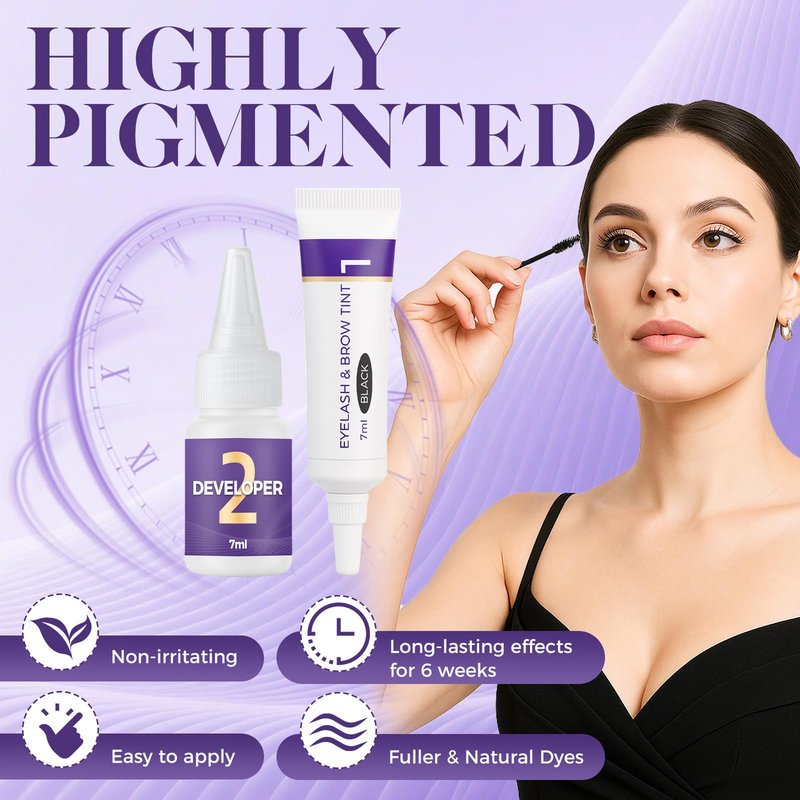 Eyelash & Eyebrow Tint Kit,Eyebrow Tint Kit, Professional Instant Lash & Brow Color Kit black