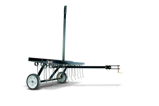 Agri-Fab 45-0294 40in Tow Behind Lawn Dethatcher, 20 Durable Spring Steel Tines Lawn dethatcher, Designed to pull behind Lawn and Garden Tractors, Black