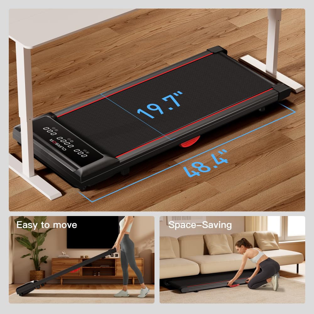 YeSea 2-in-1 Walking Pad, Under Desk Treadmill, 2.5 HP Ultra Quiet Brushless Motor, 265 LBS Capacity, for Home Exercise Workout Folding Treadmill for Home with Incline and Armrest