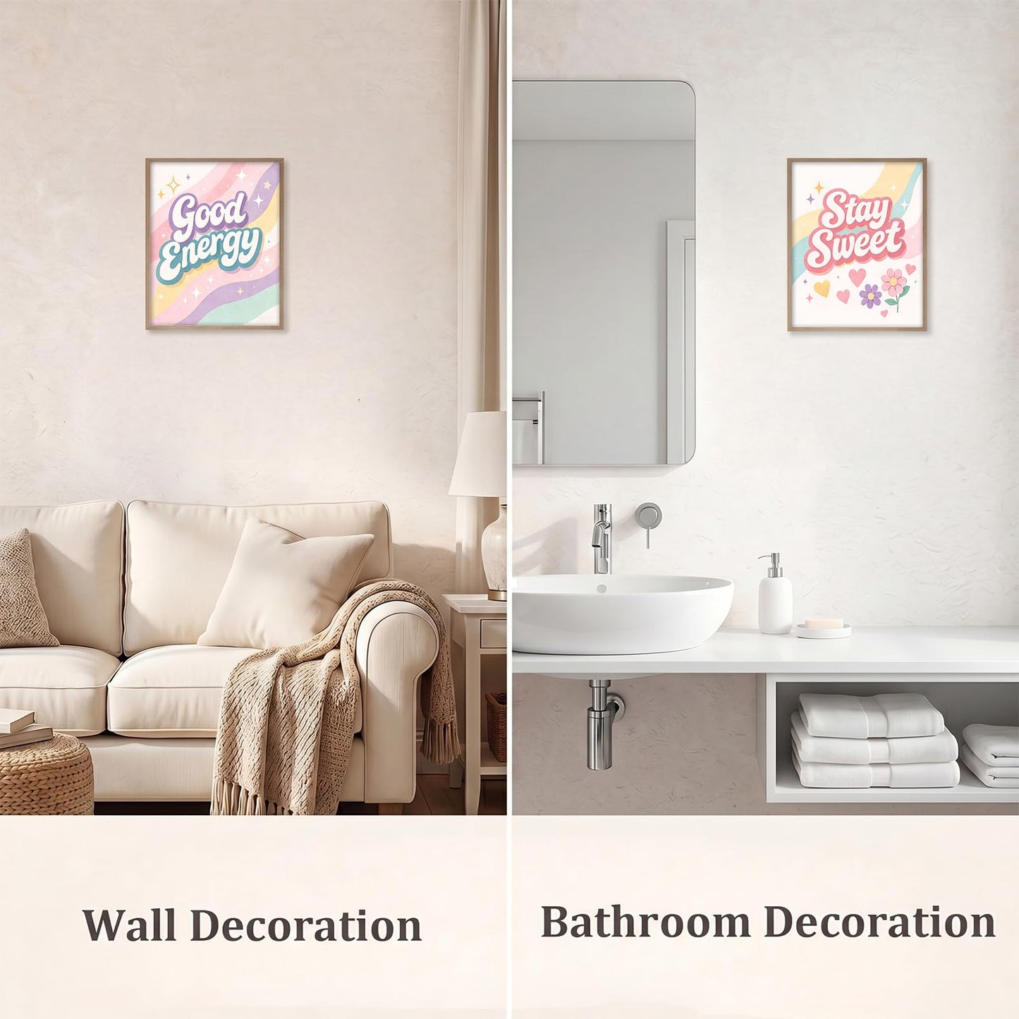 SJUDHHG Dorm Room Decor for Girls, Inspirational Posters, Ideal Birthday Graduation Gift for Girls, Preppy Pink Wall Art for College Apartment Bedroom Classrooms Living Room, 8 x 10 inch Set of 4 (Unframed)