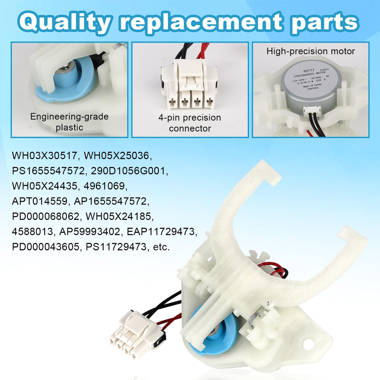 Upgraded WH03X30517 Washer Shift Actuator, WH01X27538 Drive Belt, WH05X24185 Clutch & WH01X24434 Spring Kit Compatible with GE/Hotpoint Washing Machines