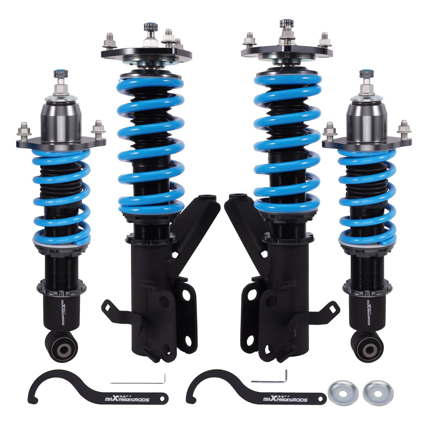 maXpeedingrods Coilovers for Honda Civic DX/EX/GX/HX/LX/Si 2001-2005, Height Adjustable Shock Absorrber, 24 Levels Damper Adjustable Coilovers Suspension Kit, T6 Upgraded Lowering Kits Blue