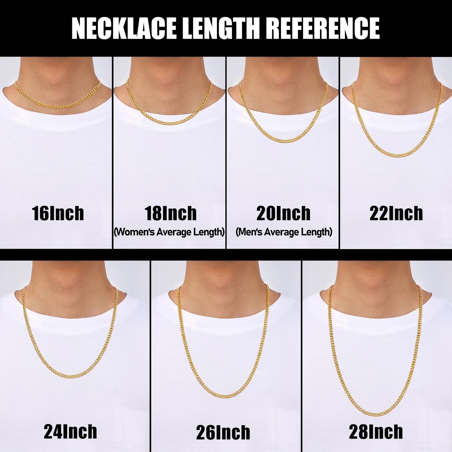 Fiusem 5mm Gold Plated Chains for Men, 18K Gold Plated Stainless Steel Cuban Link Chain Necklace for Men and Women, 24 Inch