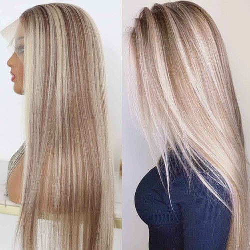 MACA BAKA Highlight Ash Blonde Lace Front Wig 13x4 13x6 Lace Frontal wig