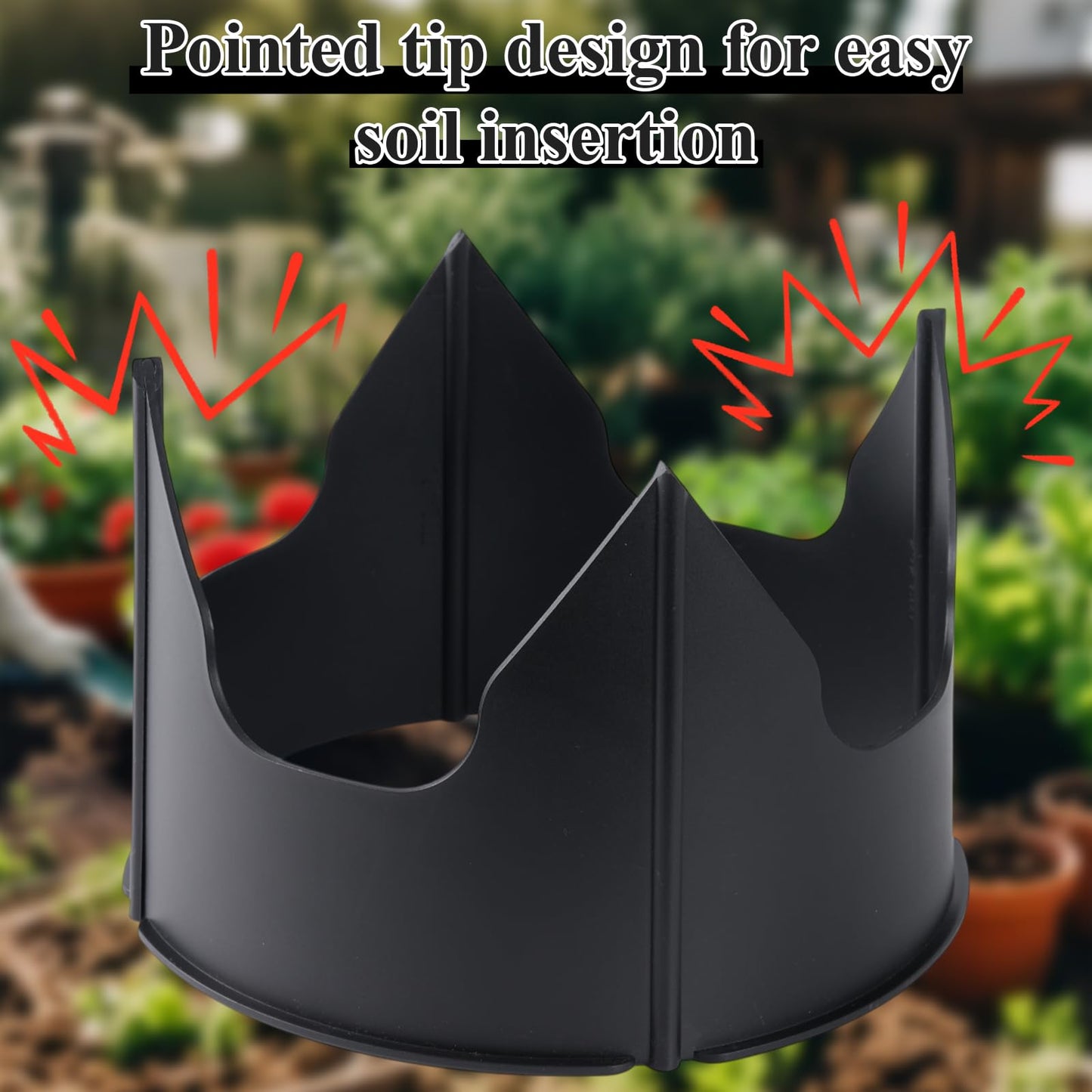 Planting Grow Rings, 30 Pcs Garden Border Segments for 8/10/12 Inch Plant Rings, Water Retention Root Watering, Seedling Protection for Raised Bed Vegetable Gardens, Easy Assembly (Black)