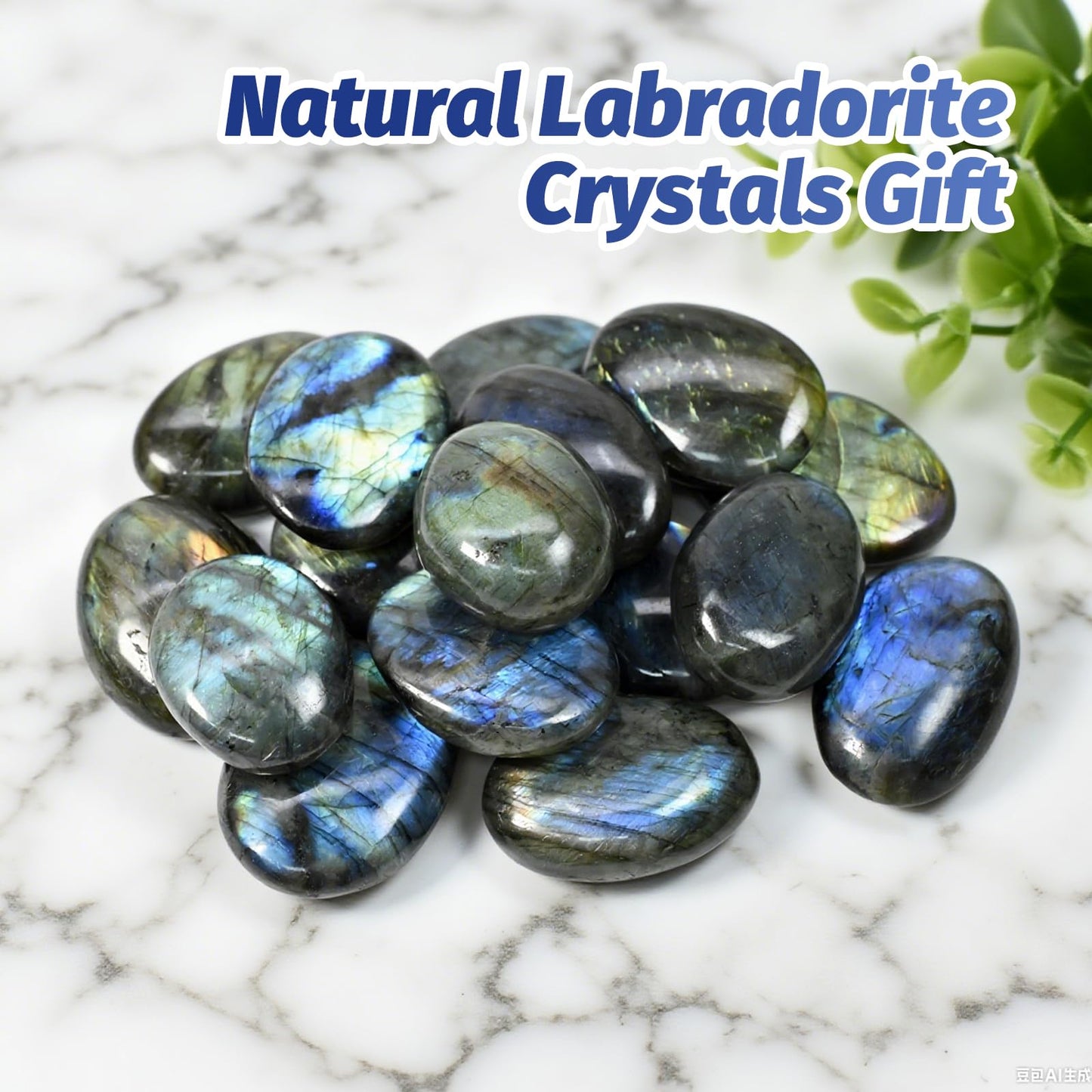 4-6PCS Gemstone Labradorite Crystals, Irregular Shaped Labradorite Healing Stones, Natural Hand Carved Palm Stone Worry Stone Crystals for Meditation, Home Decor-140g