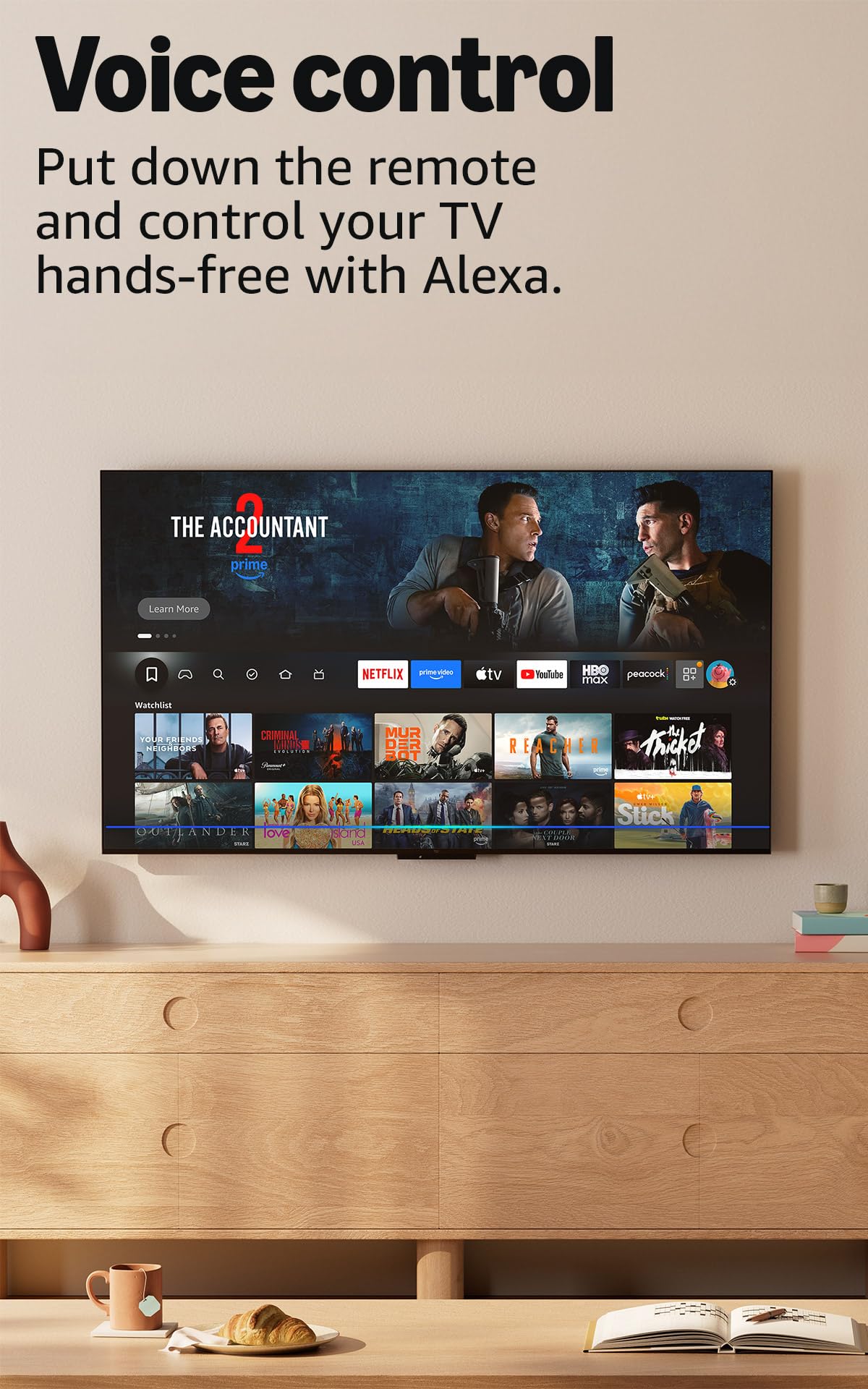 Amazon Fire TV 55" Omni QLED Series (newest model), 4K Ultra HD smart TV, HDR10+, Dolby Vision, Dolby Audio, quad-core processor, hands-free with Alexa