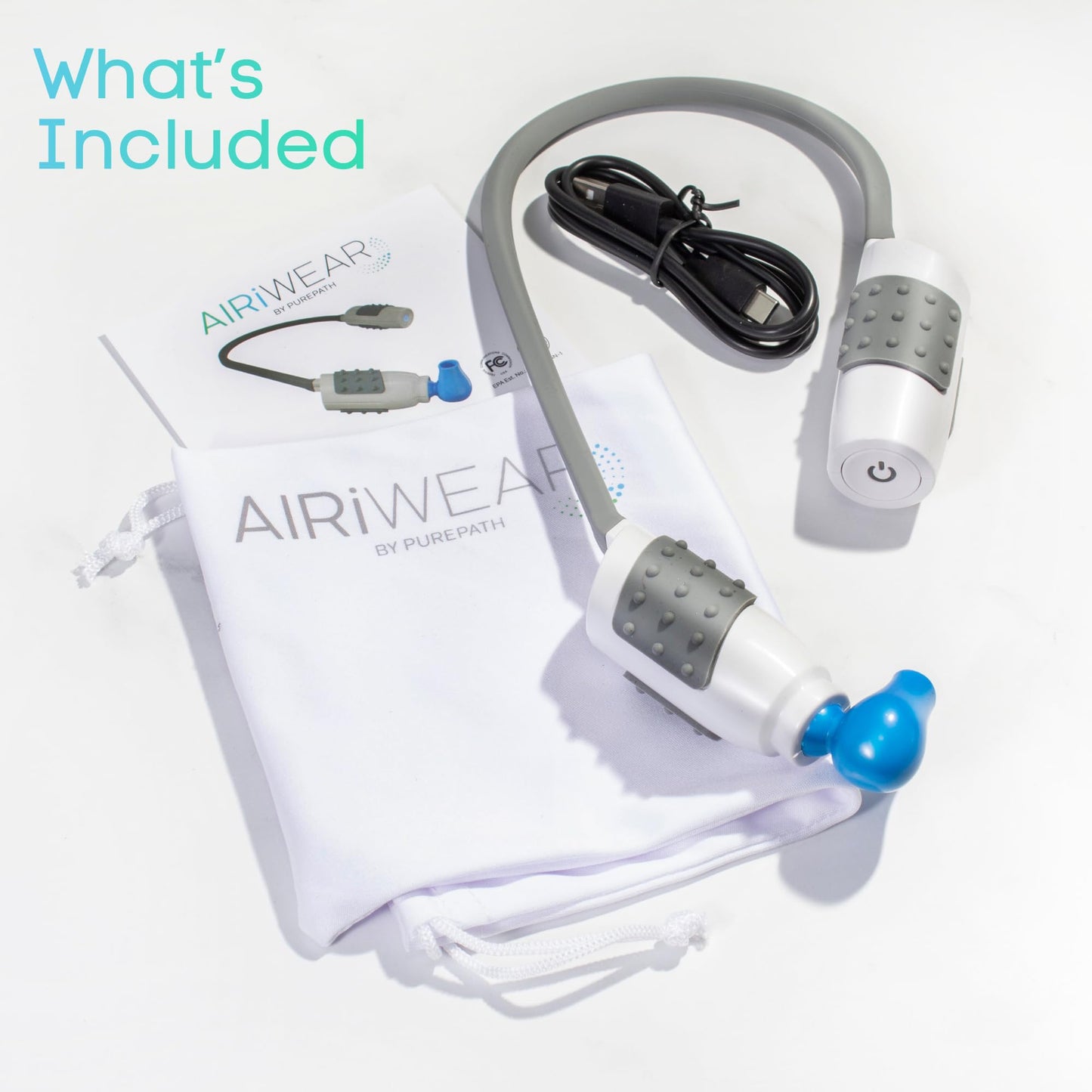 AIRiWEAR Personal Wearable Air Purifier – Portable Neck-Worn UVC Air Cleaner for Travel & Daily Use – Rechargeable, Includes Travel Case for Immunocompromised Users (One Size, 1, Count)