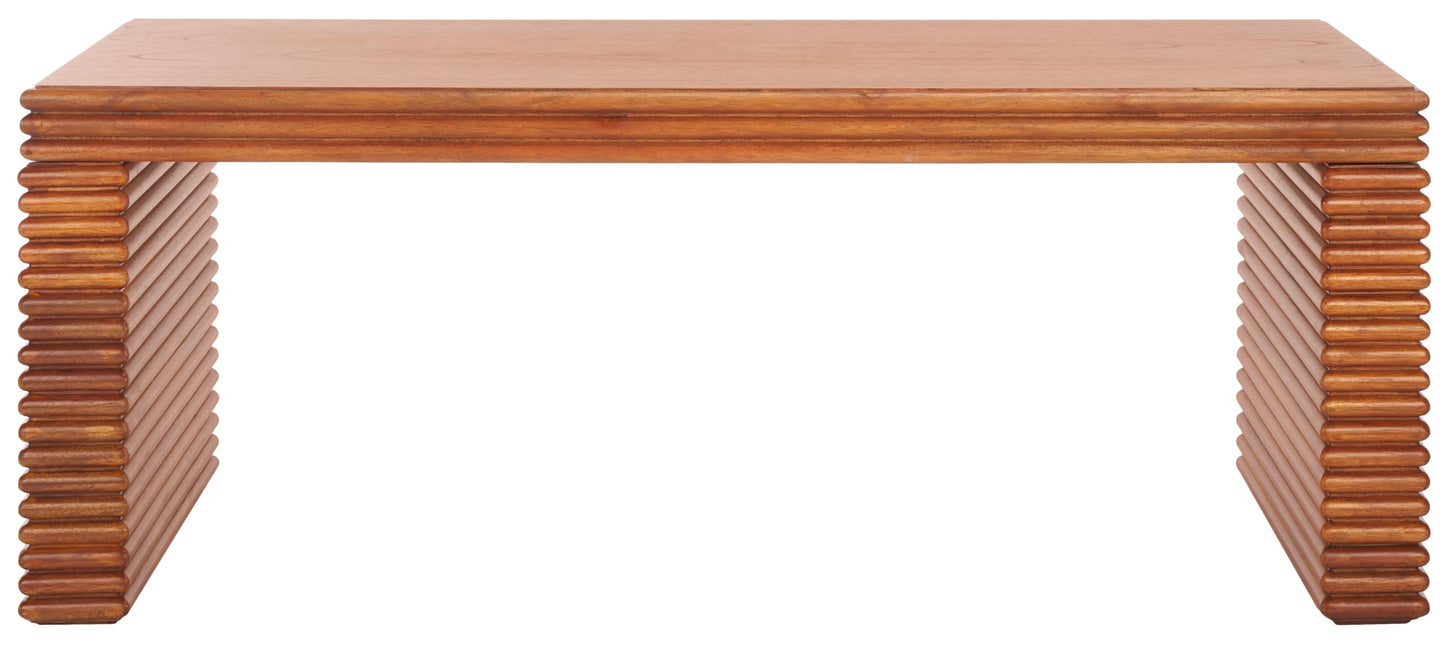 SAFAVIEH Home Collection Virginie Natural Brown Rectangle Coffee Table