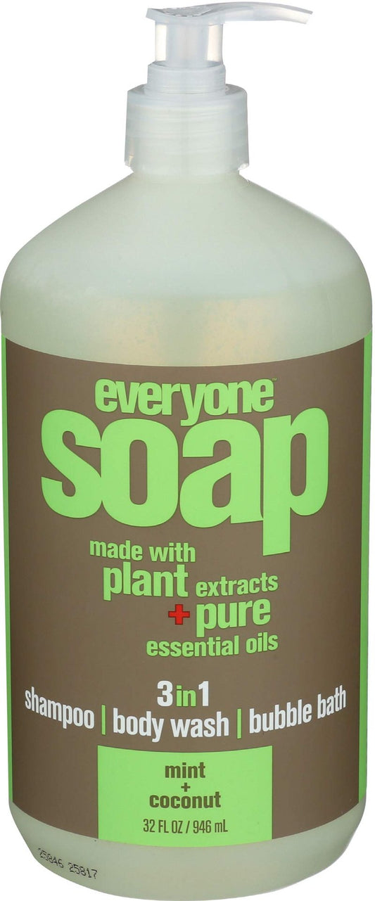 EO Products Natural Everyone Hand Soap Liquid, Mint and Coconut, 32 Ounce
