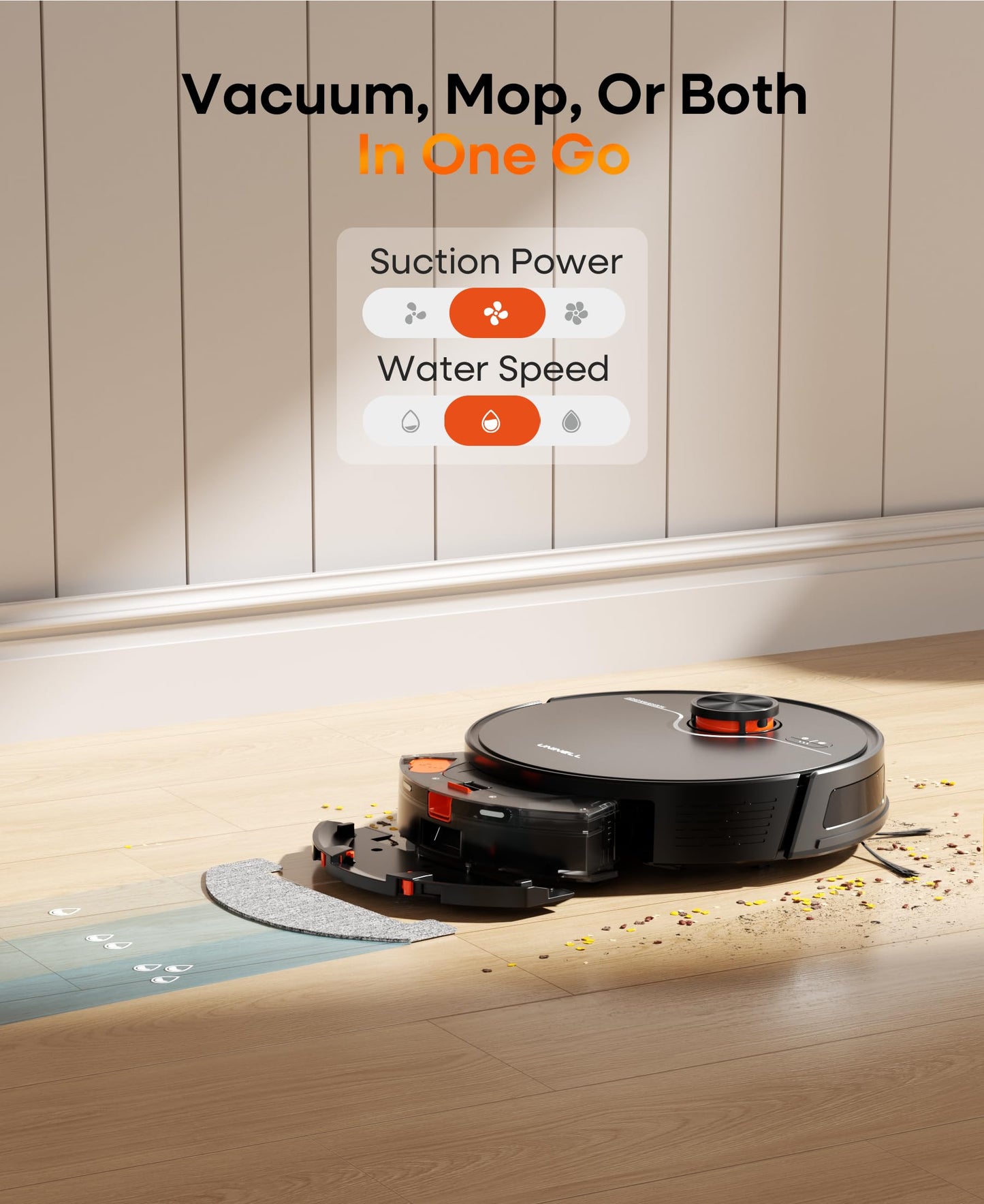 uninell Robot Vacuum and Mop Combo with Self-Emptying, Robotic Vacuum Cleaner 7000Pa & LiDAR Navigation, 180 Mins,90 Days Capacity, Home Mapping, for Pet Hair/Hard Floors/Carpets, App/Alexa Control