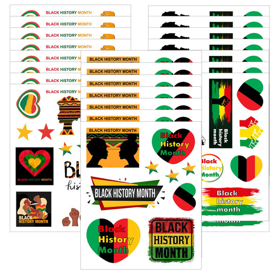 Oringaga 264 Black History Month Party temporary Tattoos Stickers Happy Black History Month Freedom Day Party Supplies Goodie Bag Stuffers Favors Prize Motivational Stickers 24 Sheets