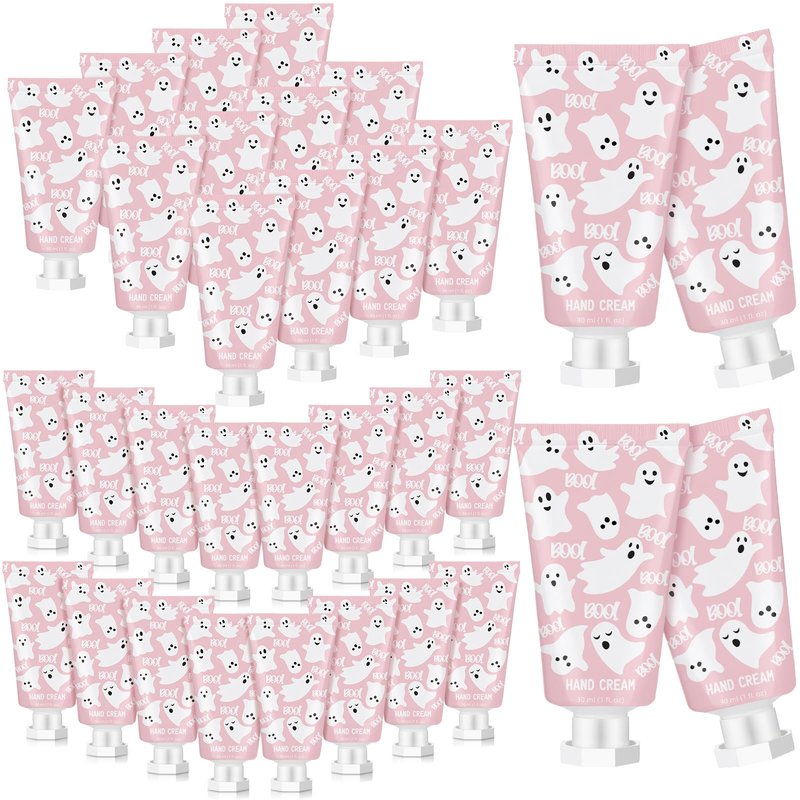 Heigble 48 Sets Pink Ghost Boo Hand Cream Gifts Bulk Halloween Hand Cream Travel Lotion Size Baby Shower Party Gifts Favors Pink Ghost Halloween Birthday Party Supplies for Guest