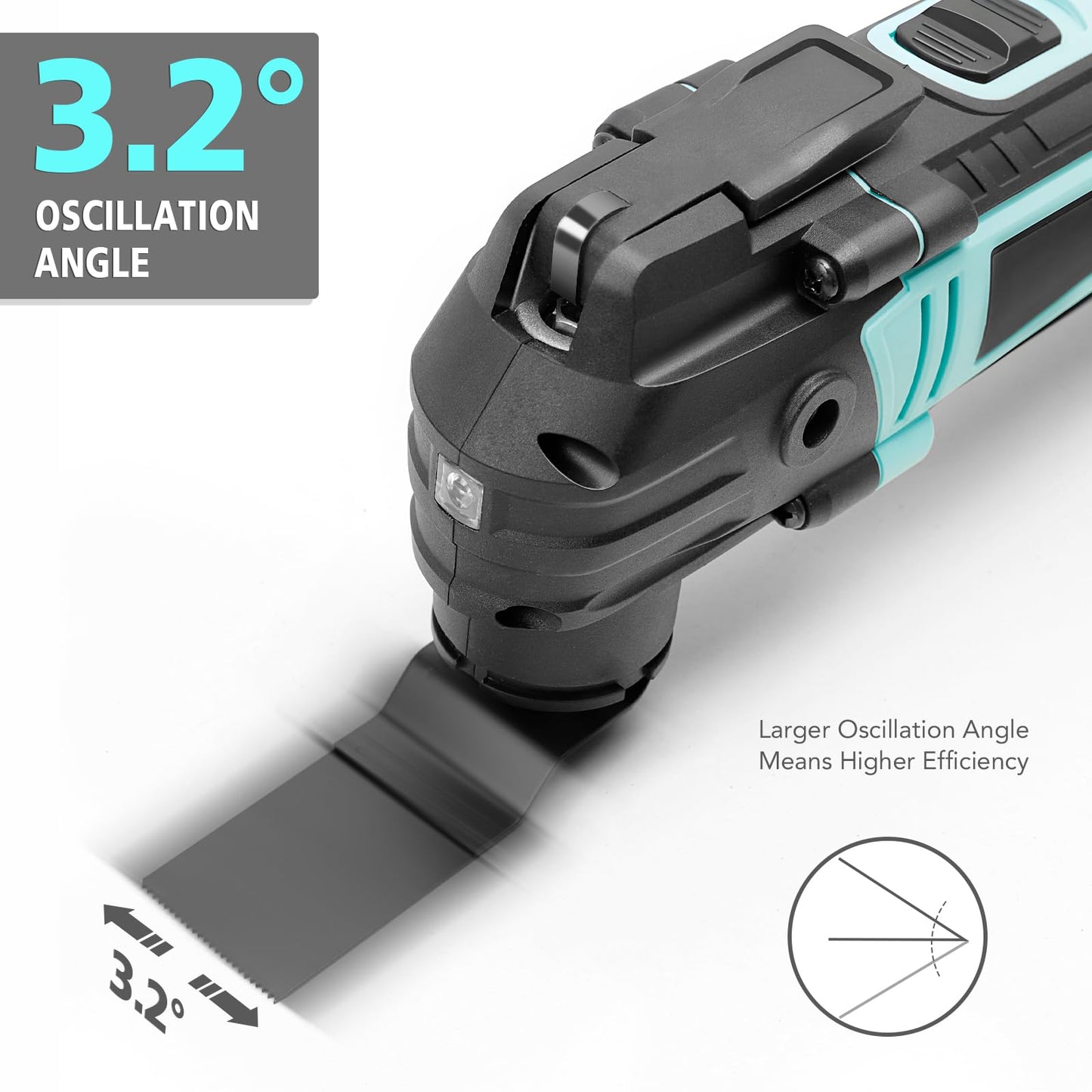 XSSIVE 3.2° Oscillating Multi-Tool Kit with Quick-Change & 6-Speed | 2.5A Motor for Smooth Cutting, Sanding, Scraping | Low Vibration & 17pc All-in-One Kit
