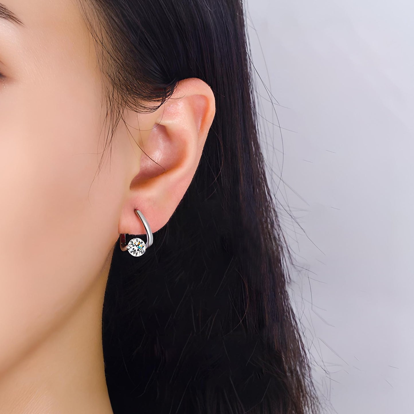 Lymphatic Earrings for Women Halolux Lymphvity Germanium Earrings Acupuncture Therapy Lightweight Hoop Earring Jewelry Gift For Women (2pair silver)