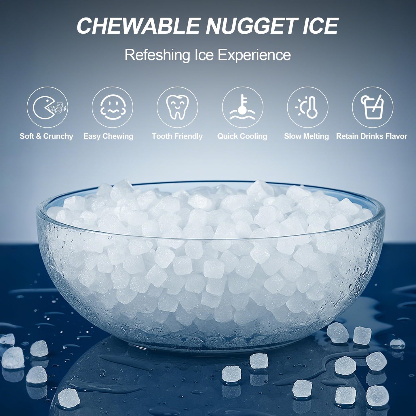 15" Wide Commercial Under Counter Ice Maker – 120 lbs/Day, 25 lb Storage Bin, Auto-Cleaning & 24H Timer, Gravity Drain, Built-in or Freestanding Stainless Steel Ice Machine for Home & Business