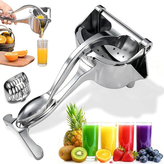 Hand Juicer Squeezer- Hydrogen Alloy Juicer, Efficient Manual Fruit Press Juicer with Ergonomic Grip, Aluminum Alloy Citrus Press for Orange Pomegranates Apple Lemon Lime, Easy to Clean (1PC)