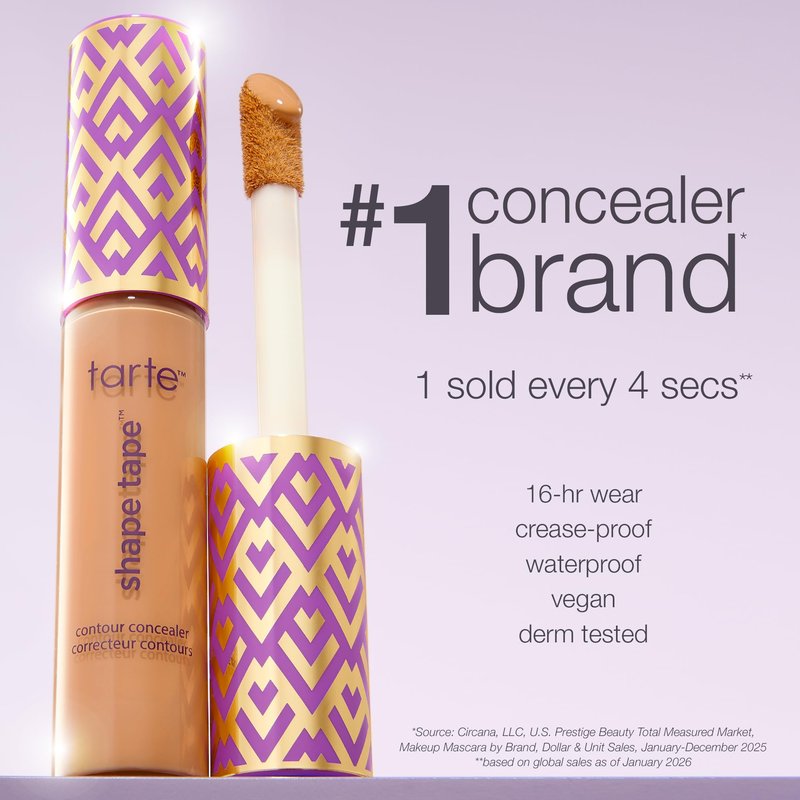 tarte Shape Tape Concealer – Full-Coverage Creaseless Soft Matte Finish, Brightening Under-Eye & Face Makeup, 16hr Longwear, Vegan & Cruelty-Free, Full Size, 16N fair-Light Neutral