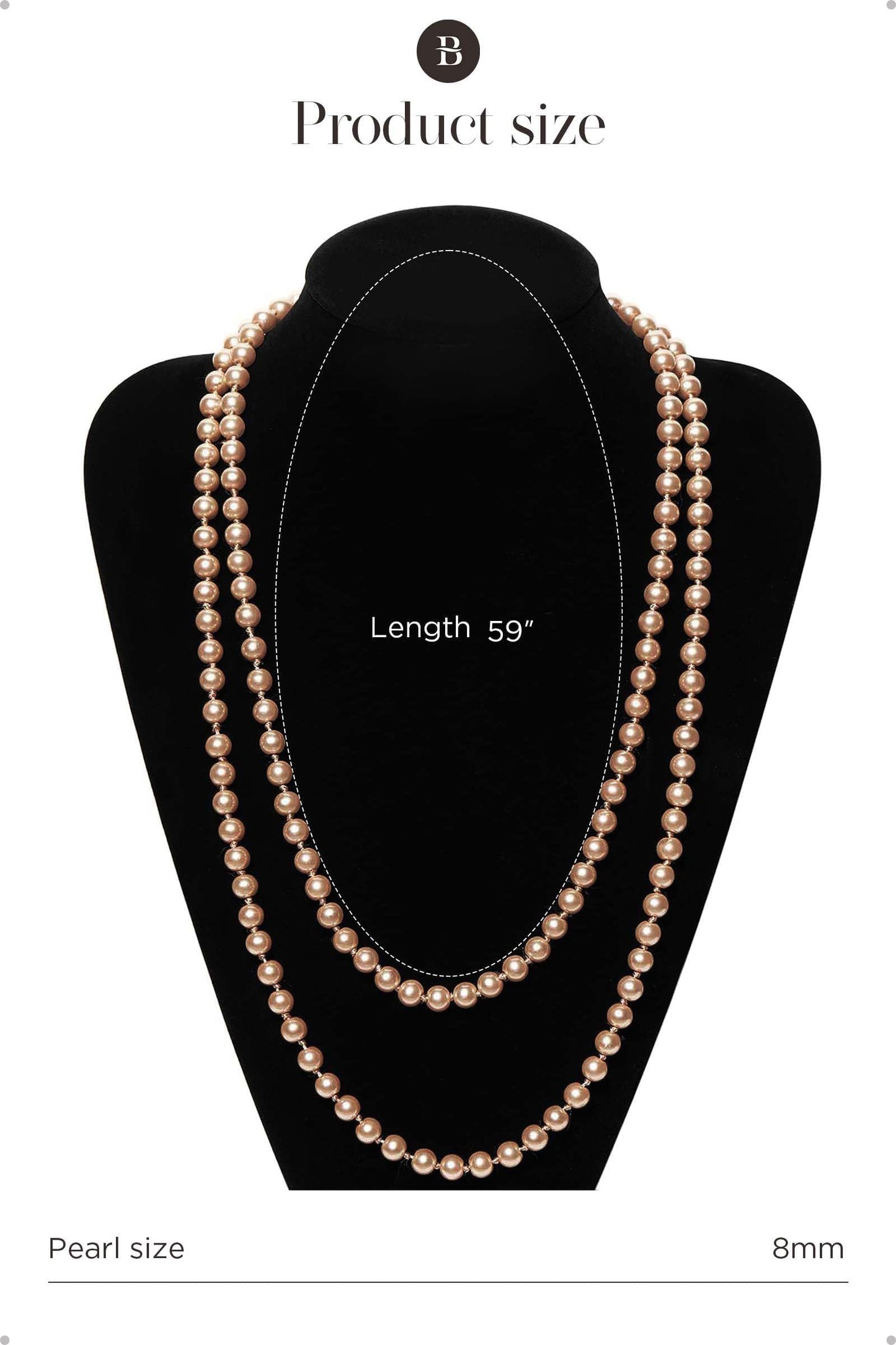 BABEYOND Long Pearl Necklace Faux Pearls Necklace Set Beaded Long Pearls Necklace 1920s Gatsby Costume Jewelry