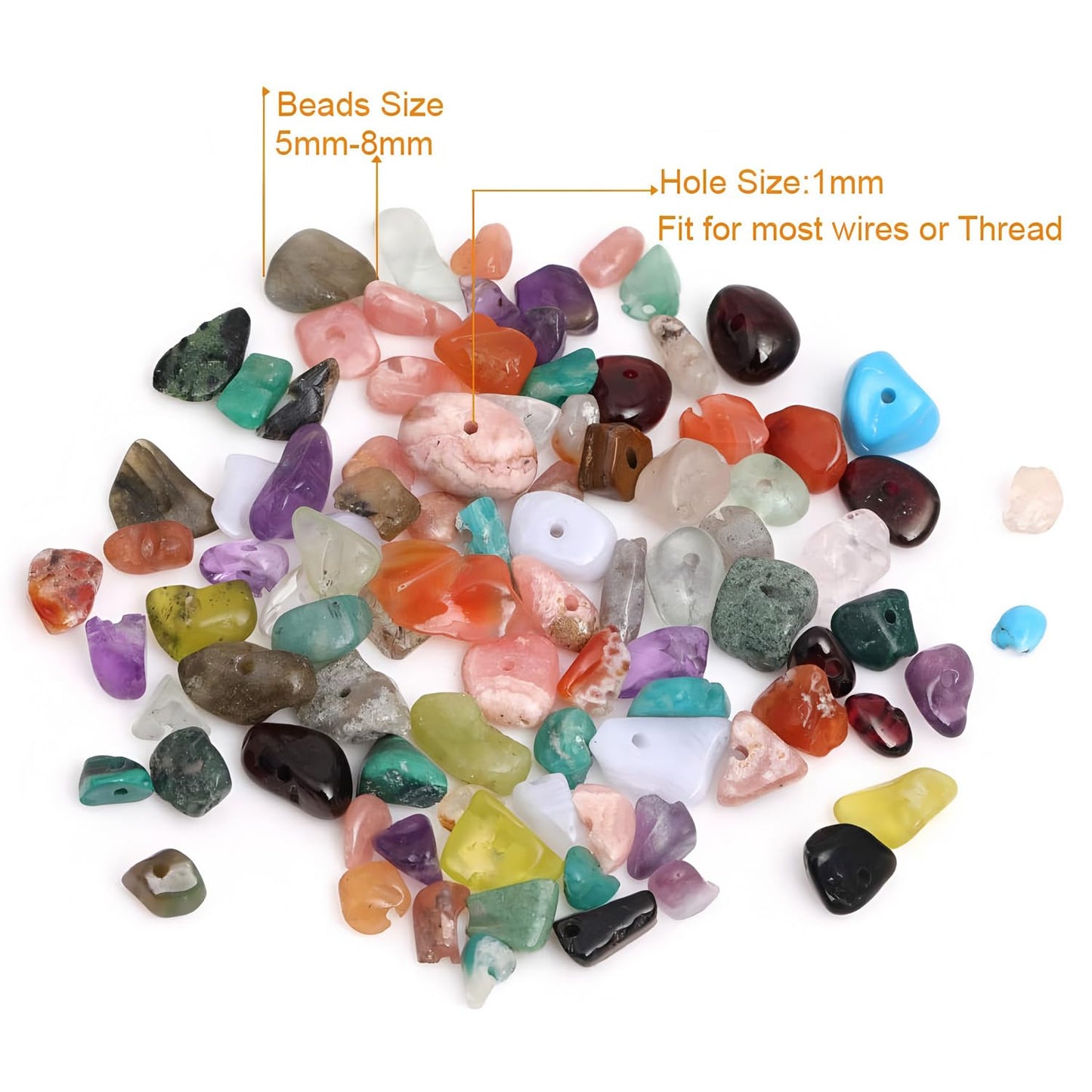 HAAMIIQII 5-8mm Natural Larimar Chips Beads Irregular Freeform Chip Loose Gemstone Beads Semi Precious Stone for Jewelry Making Strand 30 Inch