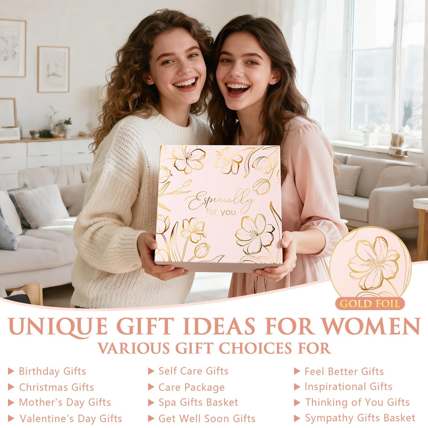 Mothers Day Birthday Gifts for Women Self Care Package Get Well Soon Gift Baskets, Thinking of You Inspirational Sympathy Spa Gift Basket for Women, Unique Gifts Set for Mom Her Wife Friend Sister