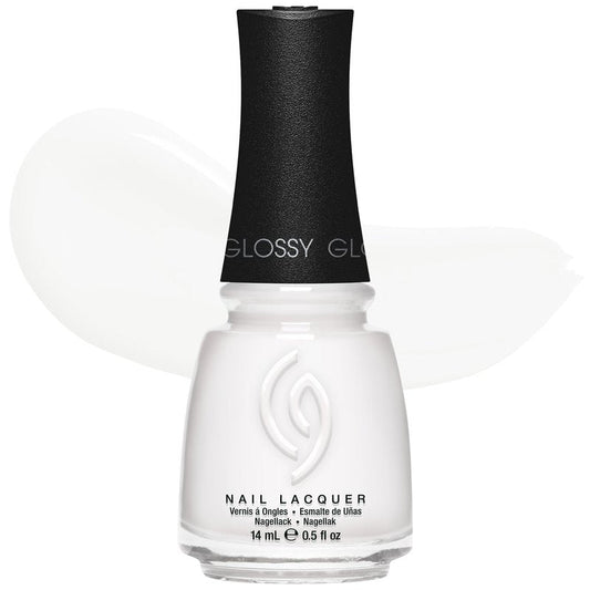 China Glaze CG Nail Lacquer White On White Nail Polish, Quick Dry, Chip Resistant Glossy Finish for Salon & DIY Manicure, 0.5 fl oz