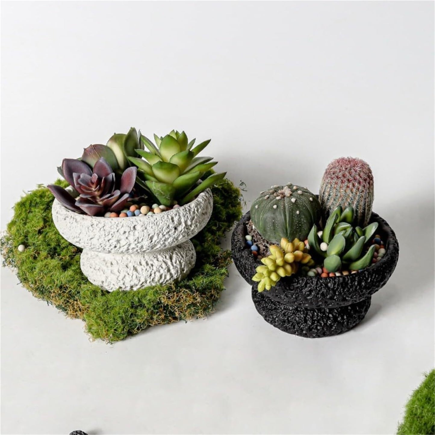 FXLTHIYBO Sleek Cement Creative Meteorite Pattern Flower Pot/Plants Flowers Bonsai Decoration Succulent for Indoor use(Purple,Large)