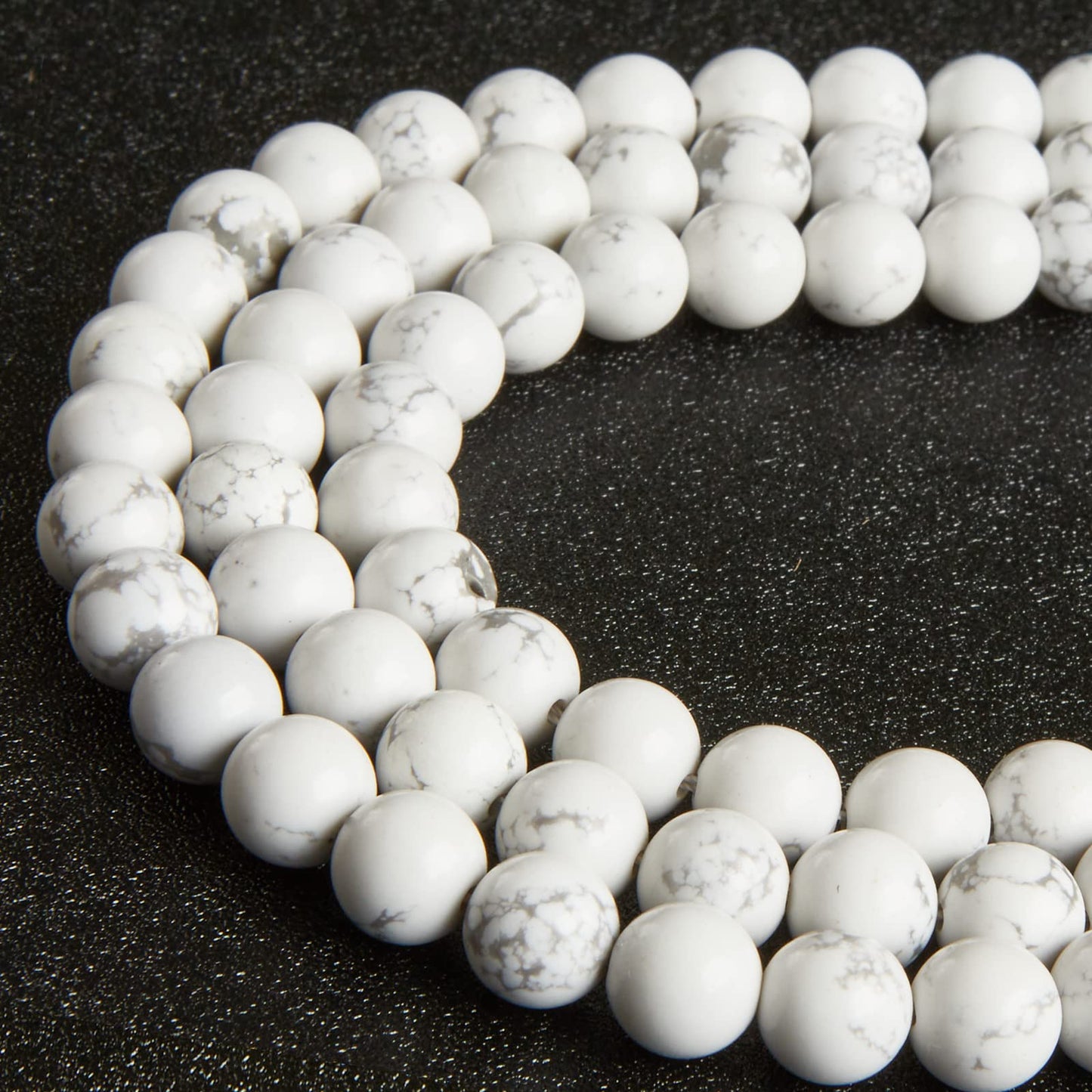 35pcs 10mm Natural Howlite Beads Gemstone Beads Round Loose Beads for Jewelry Making