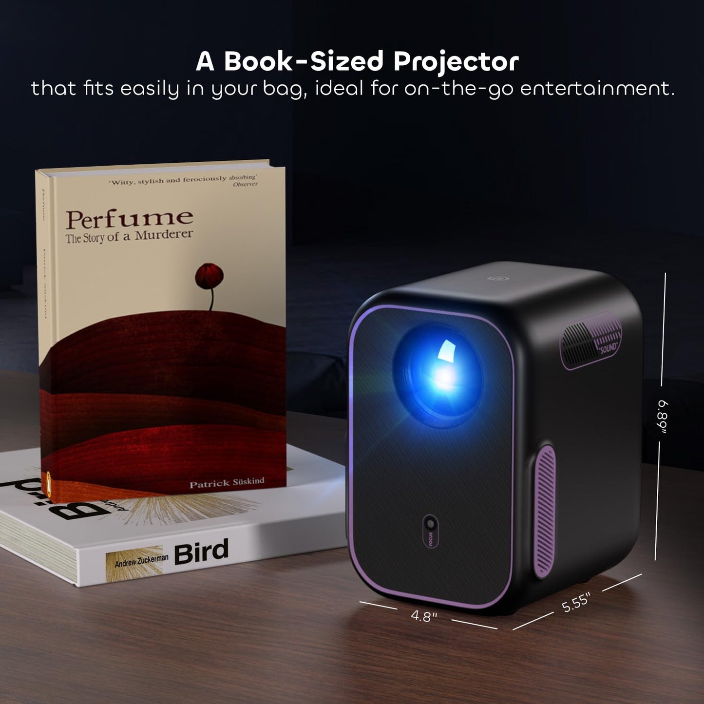 NothPJ Google TV Projector with WiFi Bluetooth, 1080P Full Ultra HD 4K Supported, Smart Projection for Home Theater Movie, Outdoor Portable Mini HDMI NothingProjector NP One