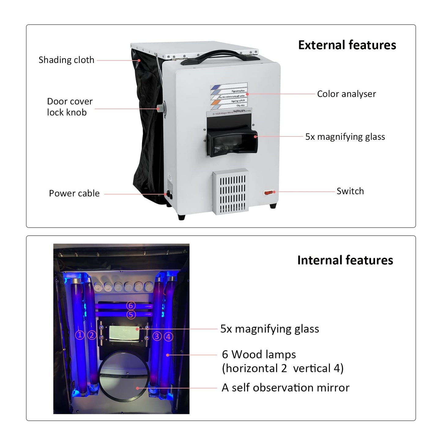 Elitzia ETD1029 Laptop Computer Type UV Beauty Cold Light Skin Analyzer