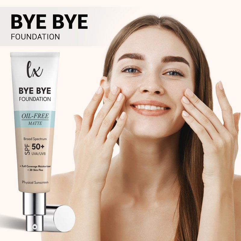 Lx Blend Bye Bye Foundation Oil Free Matte Coverage Moisturizer With SPF 50